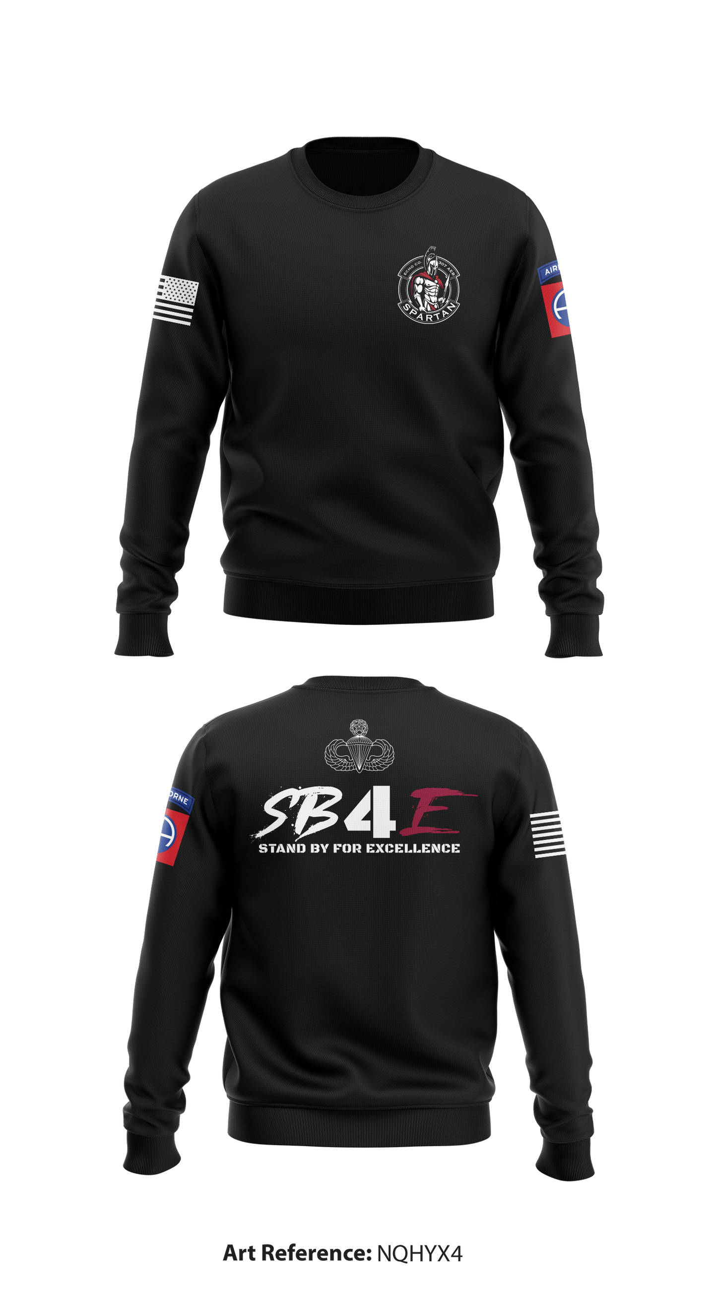 Echo Company “Spartans”, 307th AEB Store 1 Core Men's Crewneck Performance Sweatshirt - NQHyX4
