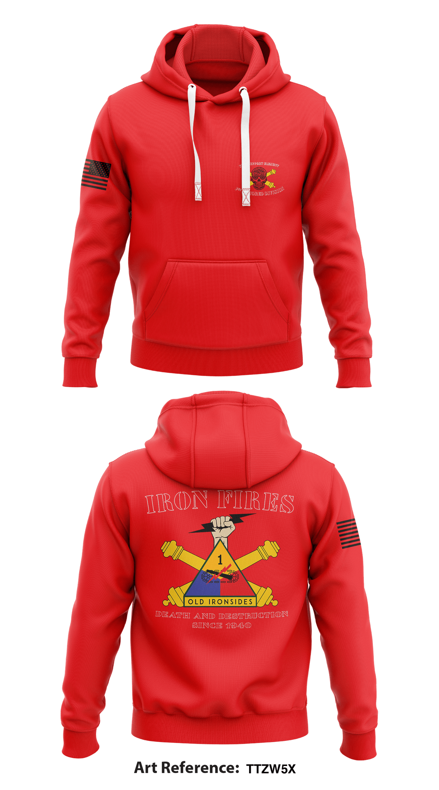 1st Armored Division Fire Support Element Store 1 Core Men's Hooded Performance Sweatshirt - TTZw5x