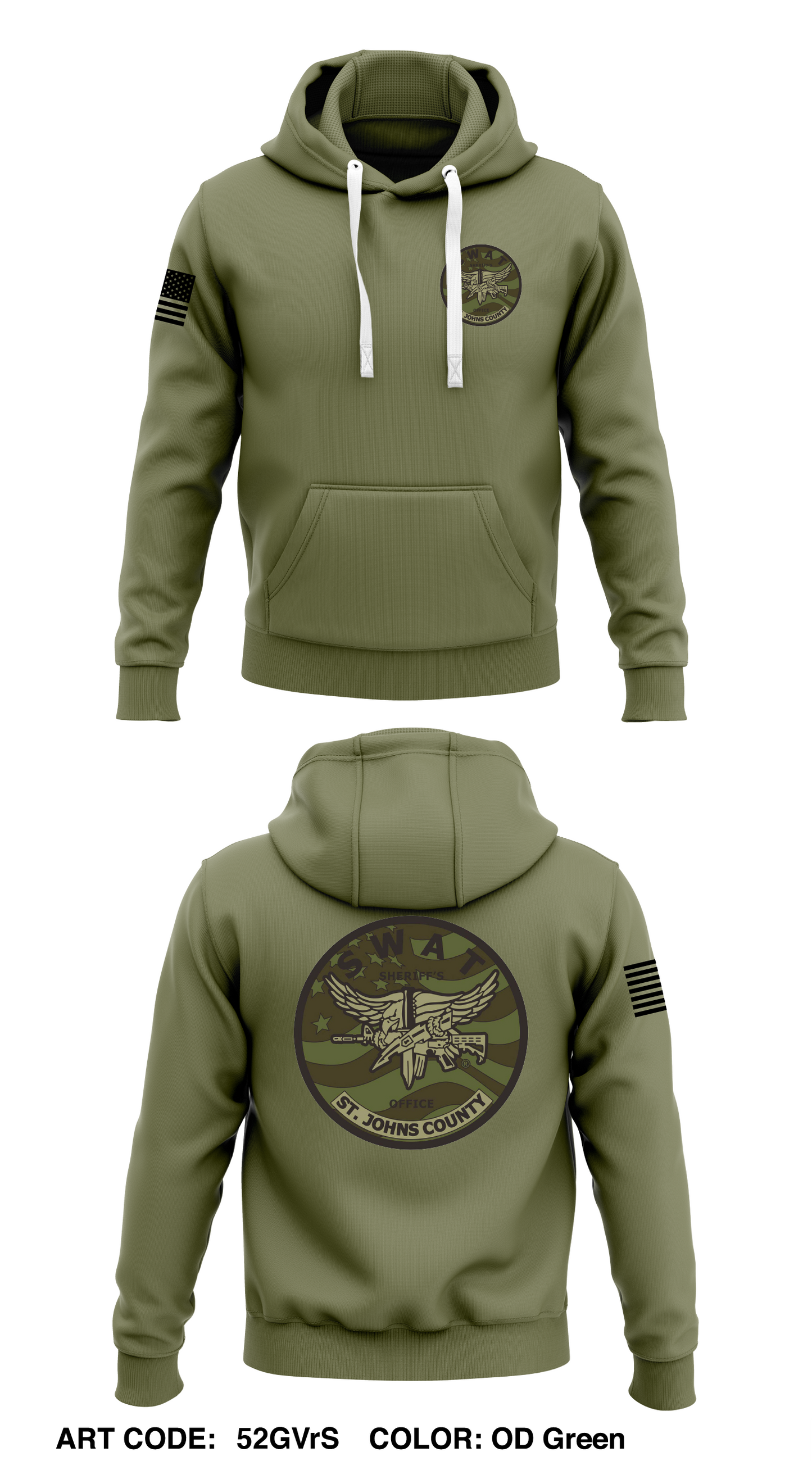 ST. JOHNS COUNTY SWAT Store 1 Core Men's Hooded Performance Sweatshirt - 52GVrS