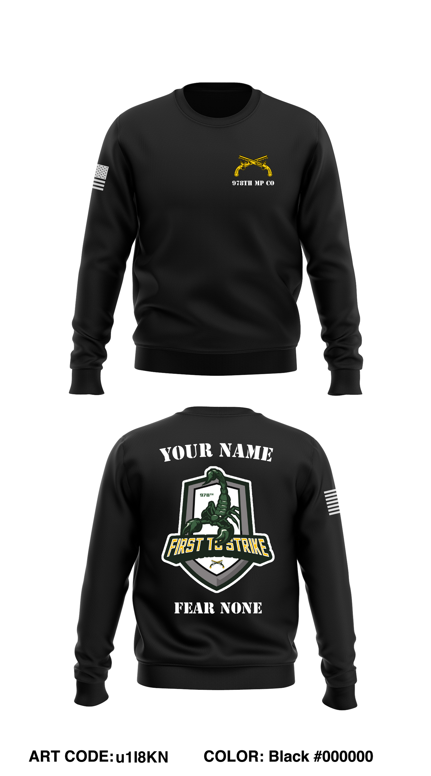 CUSTOM 978th MP CO Store 1 Core Men's Crewneck Performance Sweatshirt - u1I8KN