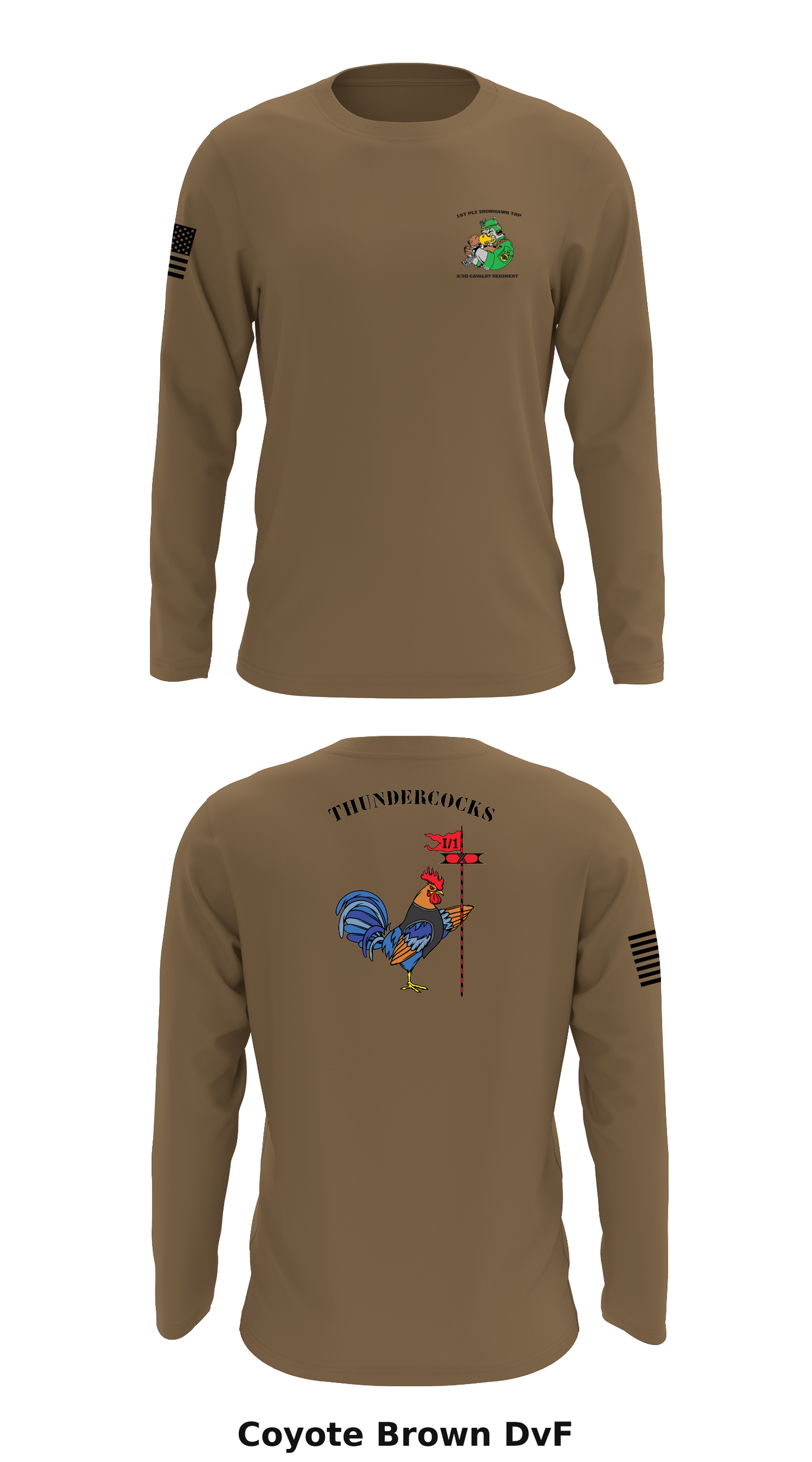 1ST PLATOON IRONHAWK TROOP STORE 1 Core Men's LS Performance Tee - DvF
