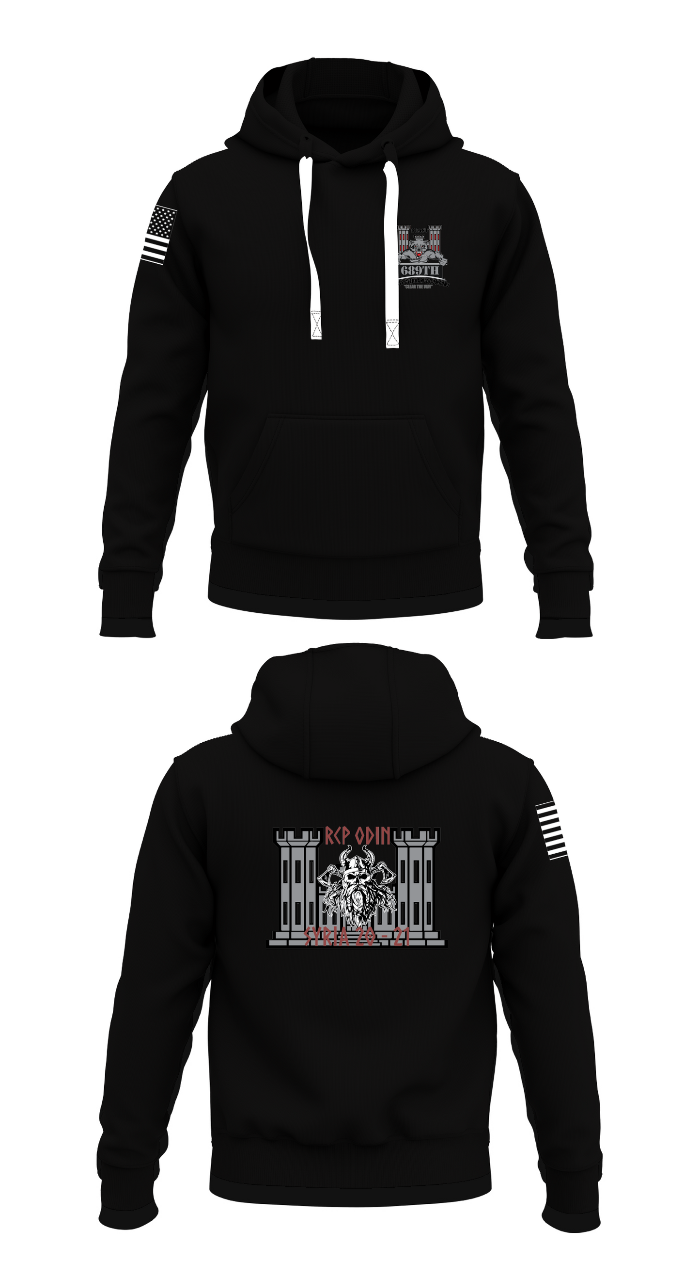 68th Engineer Company Store 1 Core Men's Hooded Performance Sweatshirt - 89084080123