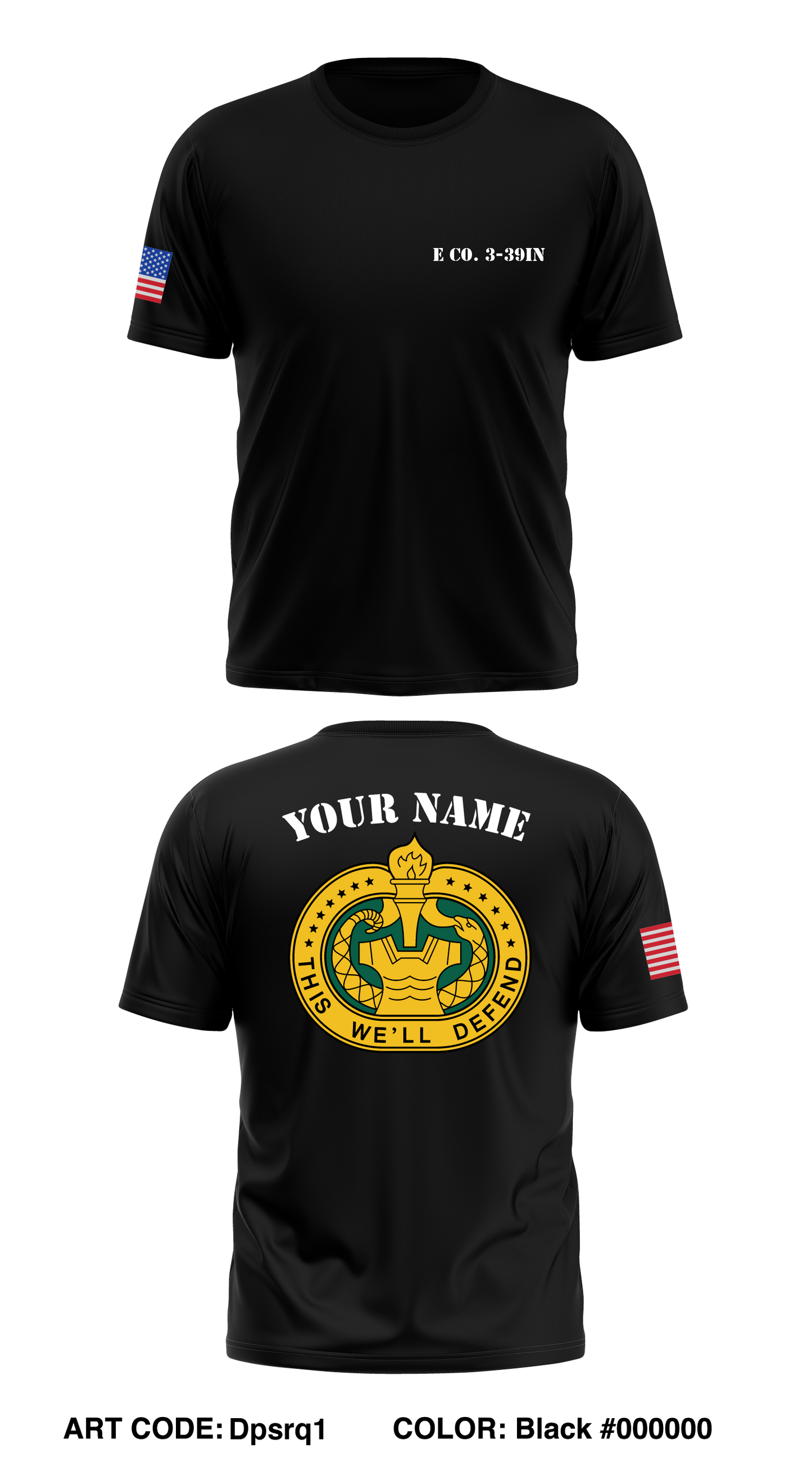 E Co, 3-39th Store 1 Core Men's SS Performance Tee - Dpsrq1