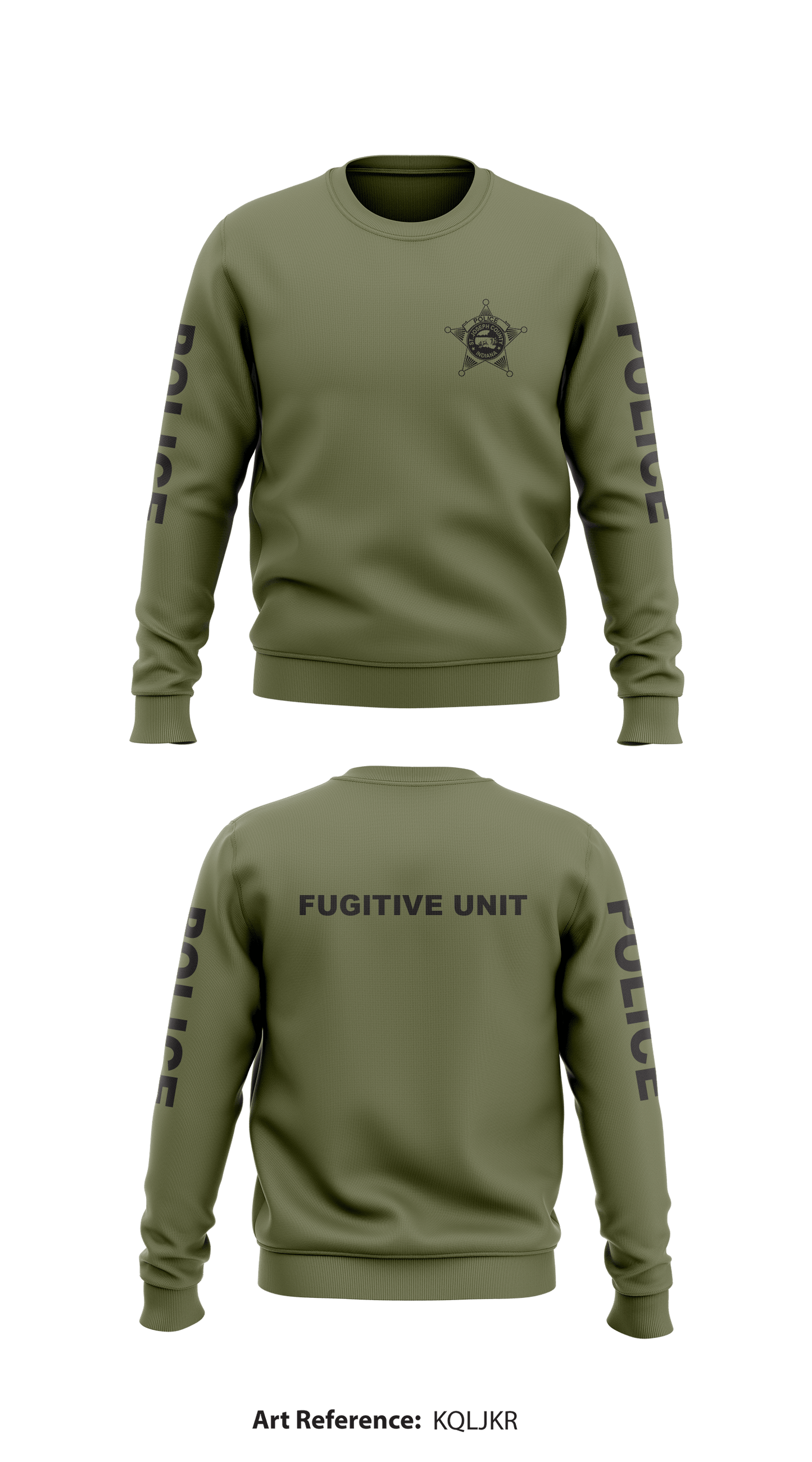 SJCPD Fugitive Unit Store 1 Core Men's Crewneck Performance Sweatshirt - kQLjkR