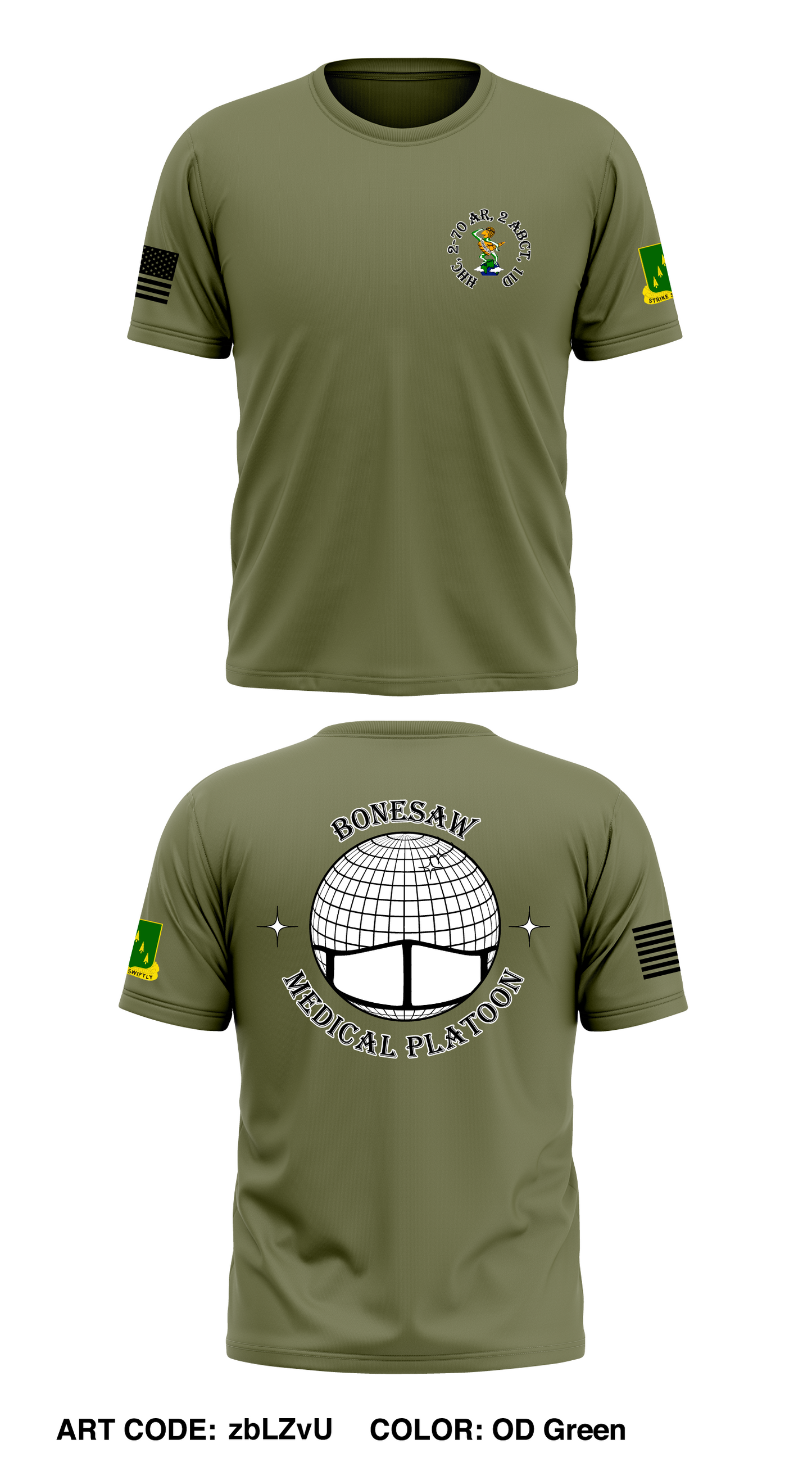 HHC, 2-70 AR, 2 ABCT, 1ID Store 1 Core Men's SS Performance Tee - zbLZvU