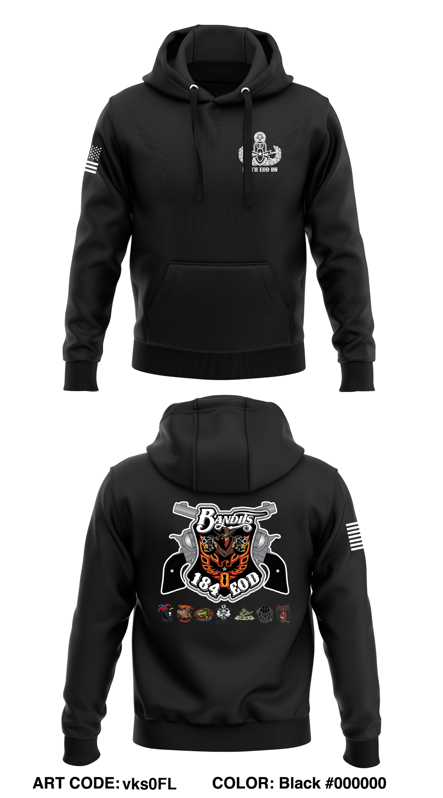 184th EOD BN Store 1 Core Men's Hooded Performance Sweatshirt - vks0FL