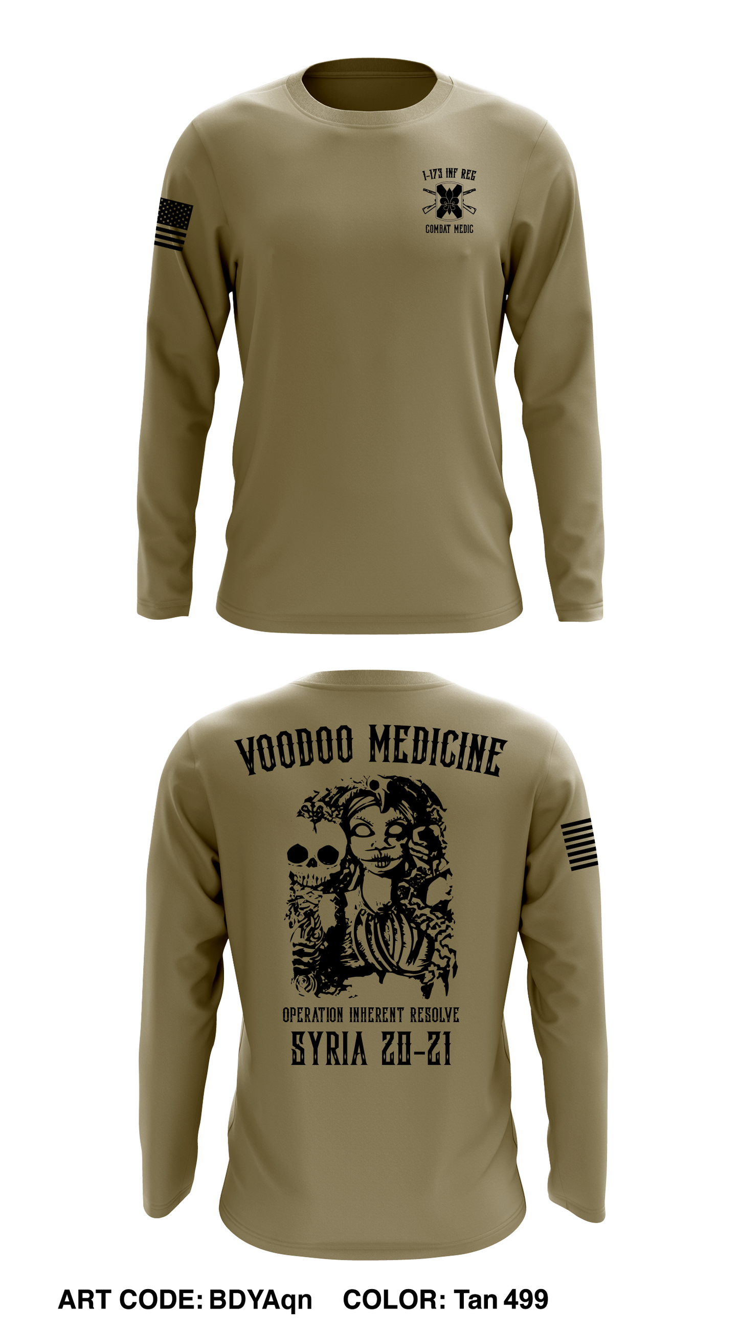 1-173 Inf. Reg. Medic Section Store 1 Core Men's LS Performance Tee - BDYAqn