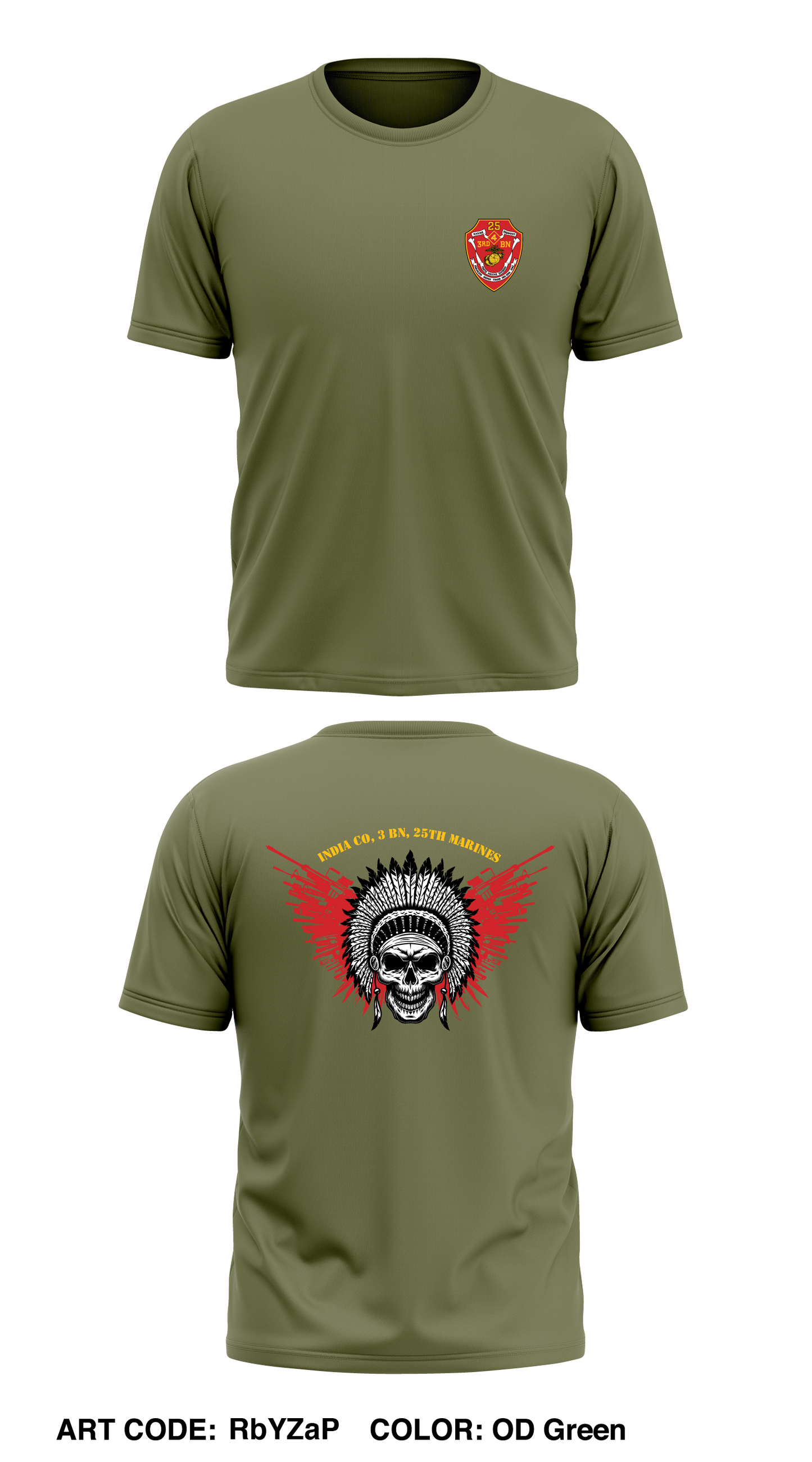 India Co, 3 BN, 25th Marines Store 1 Core Men's SS Performance Tee - RbYZaP