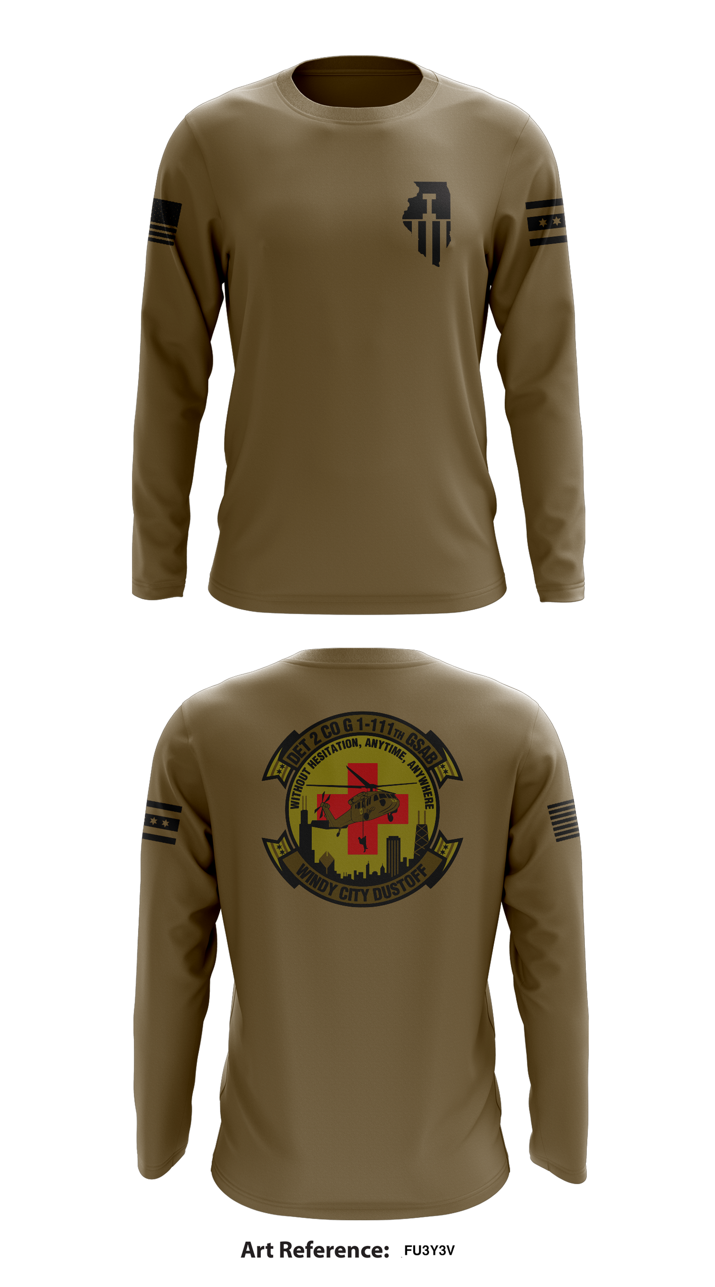 G111 Windy City Dustoff Store 1 Core Men's LS Performance Tee - FU3Y3v