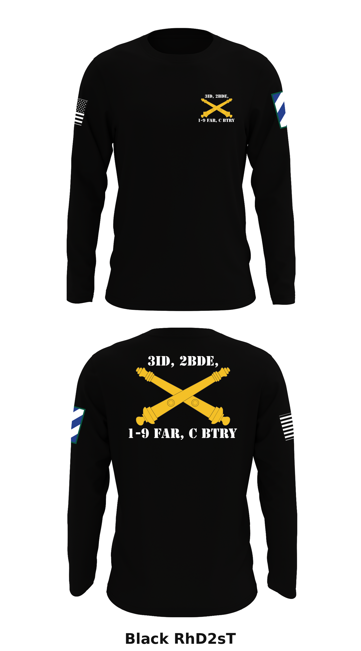3ID, 2BDE, 1-9 FAR, C BTRY Store 1 Core Men's LS Performance Tee - RhD2sT