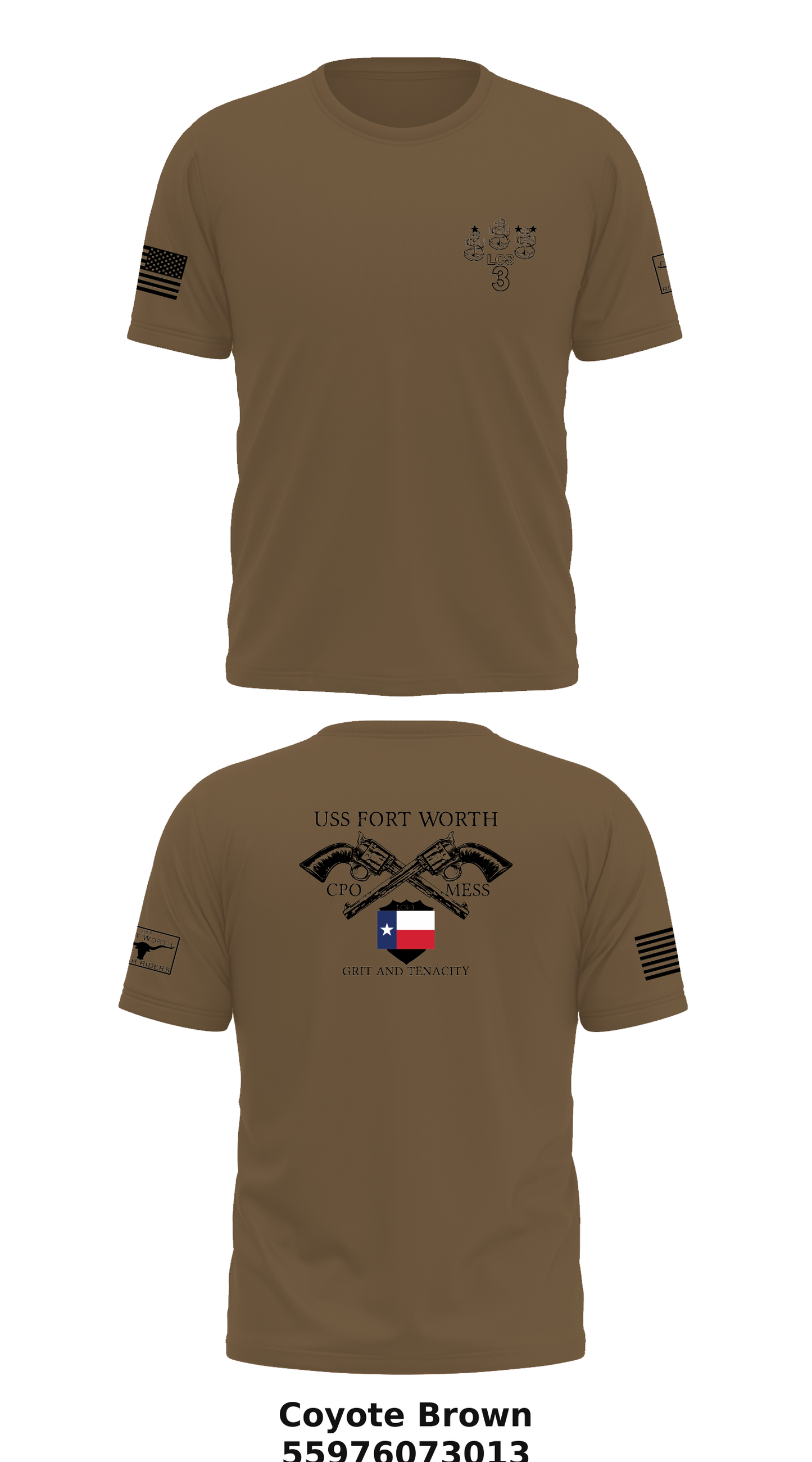 Uss Fort Worth CPO Mess Store 1 Core Men's SS Performance Tee - 55976073013