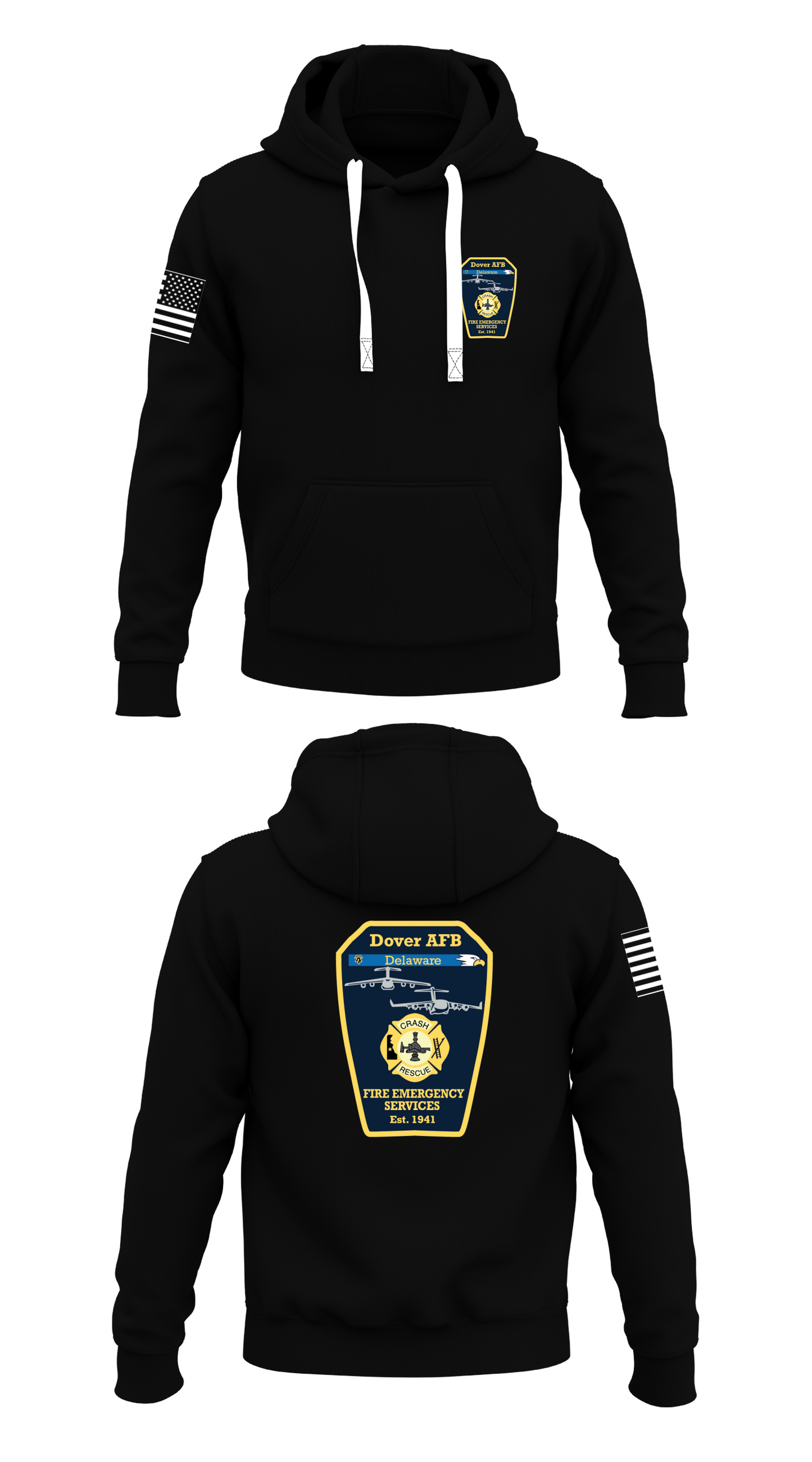 Dover AFB Fire & Emergency Services Store 1 Core Men's Hooded Performance Sweatshirt - 95054888238