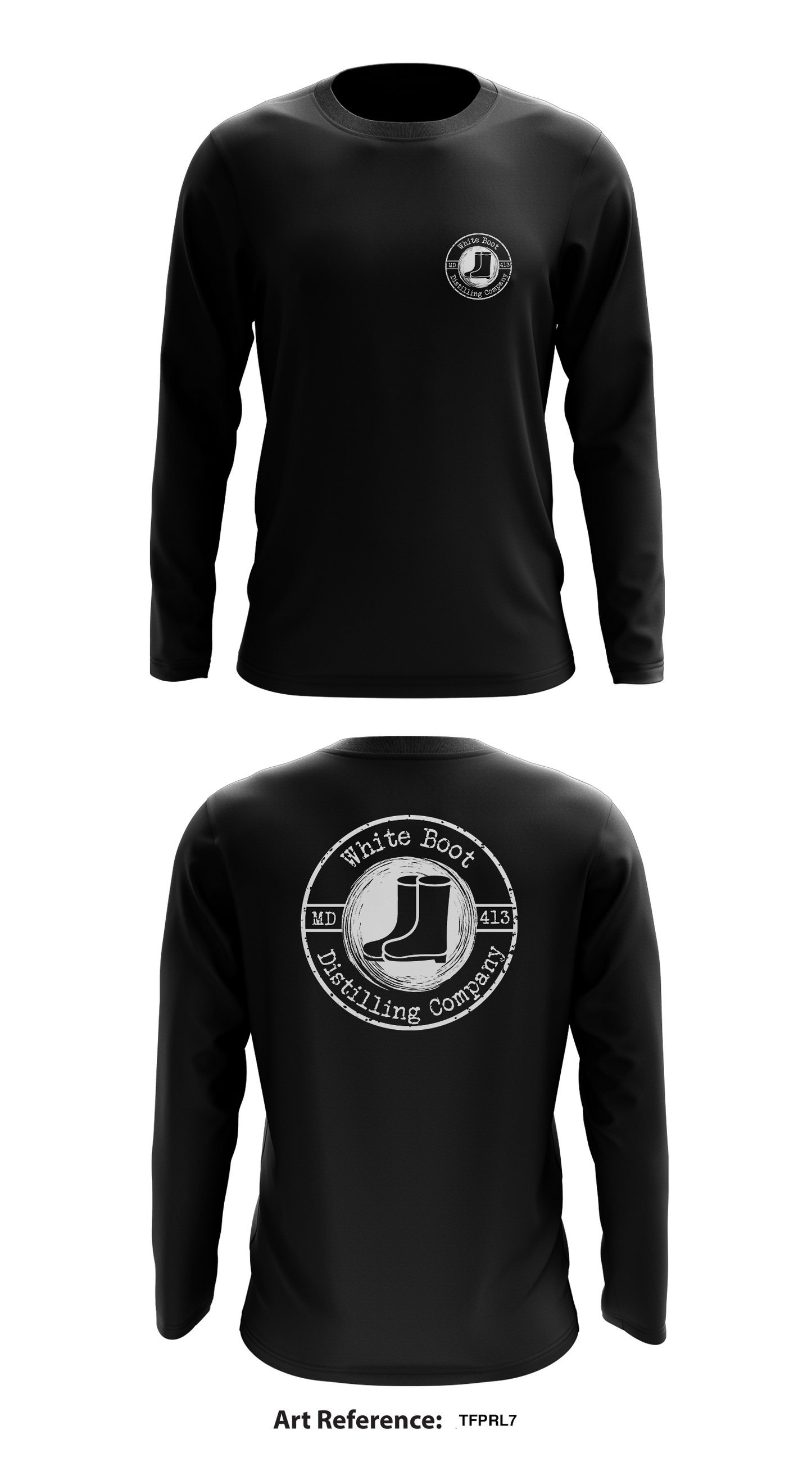 White Boot Distilling Company. Store 1 Core Men's LS Performance Tee - tfpRL7