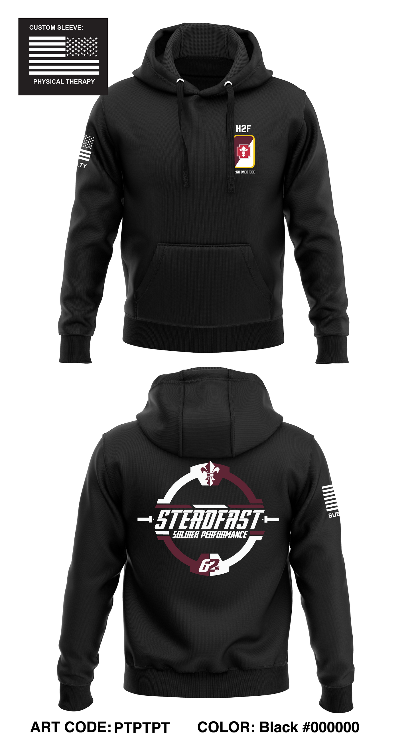 62nd Medical Brigade Store 1 Core Men's Hooded Performance Sweatshirt - PTPTPT