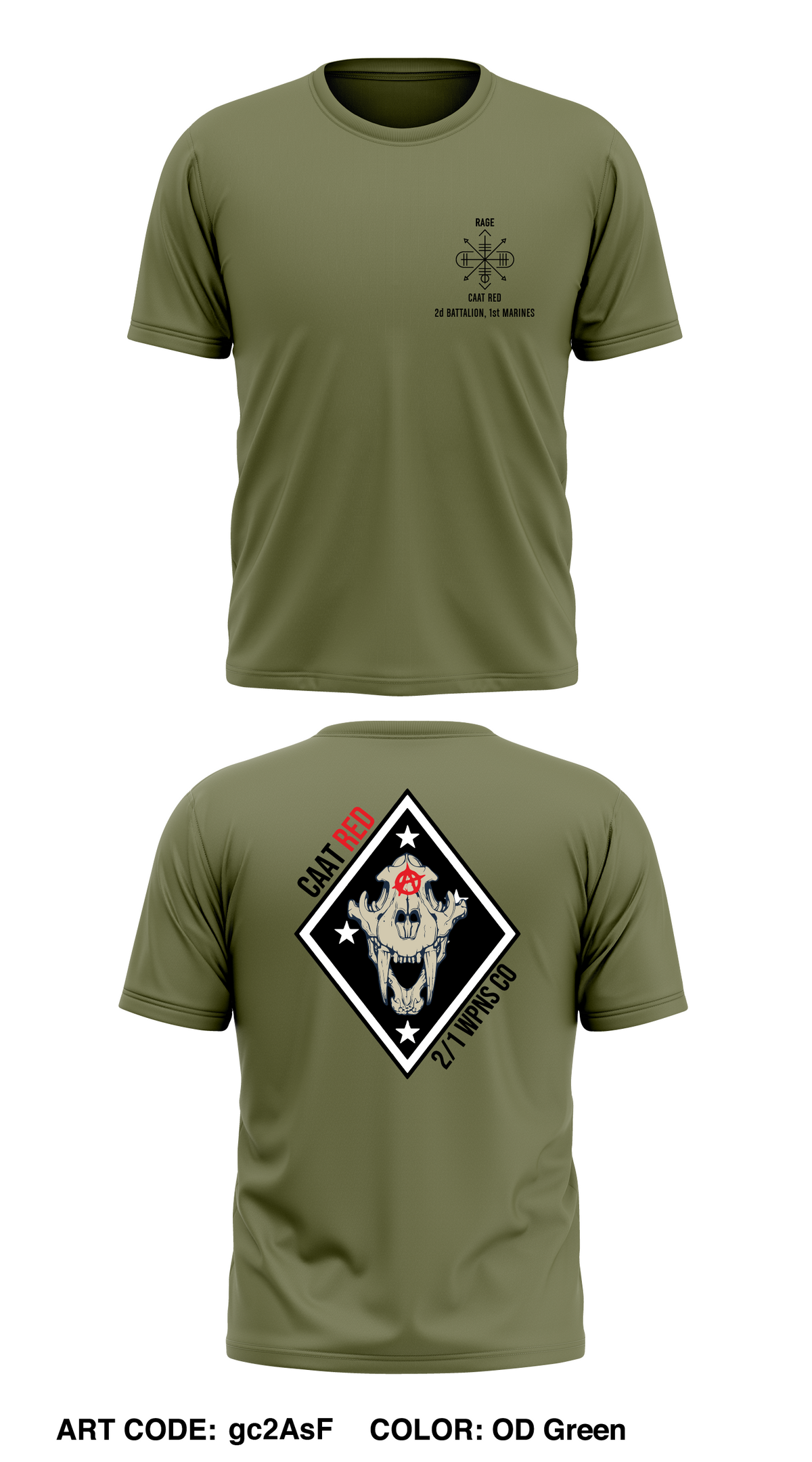 2/1 CAAT Red Store 1 Core Men's SS Performance Tee - gc2AsF