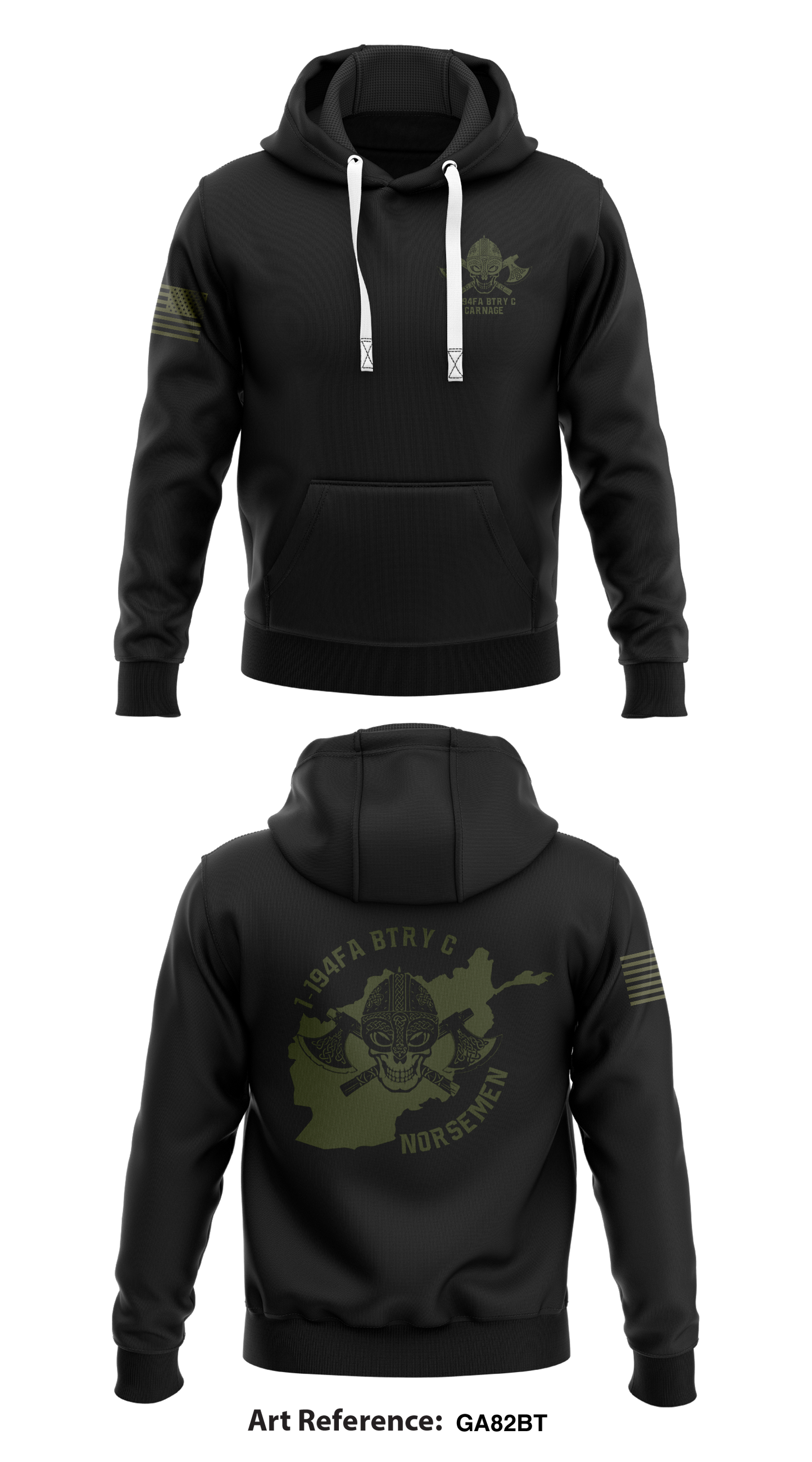1-194FA BTRY C CARNAGE Store 1 Core Men's Hooded Performance Sweatshirt - ga82BT
