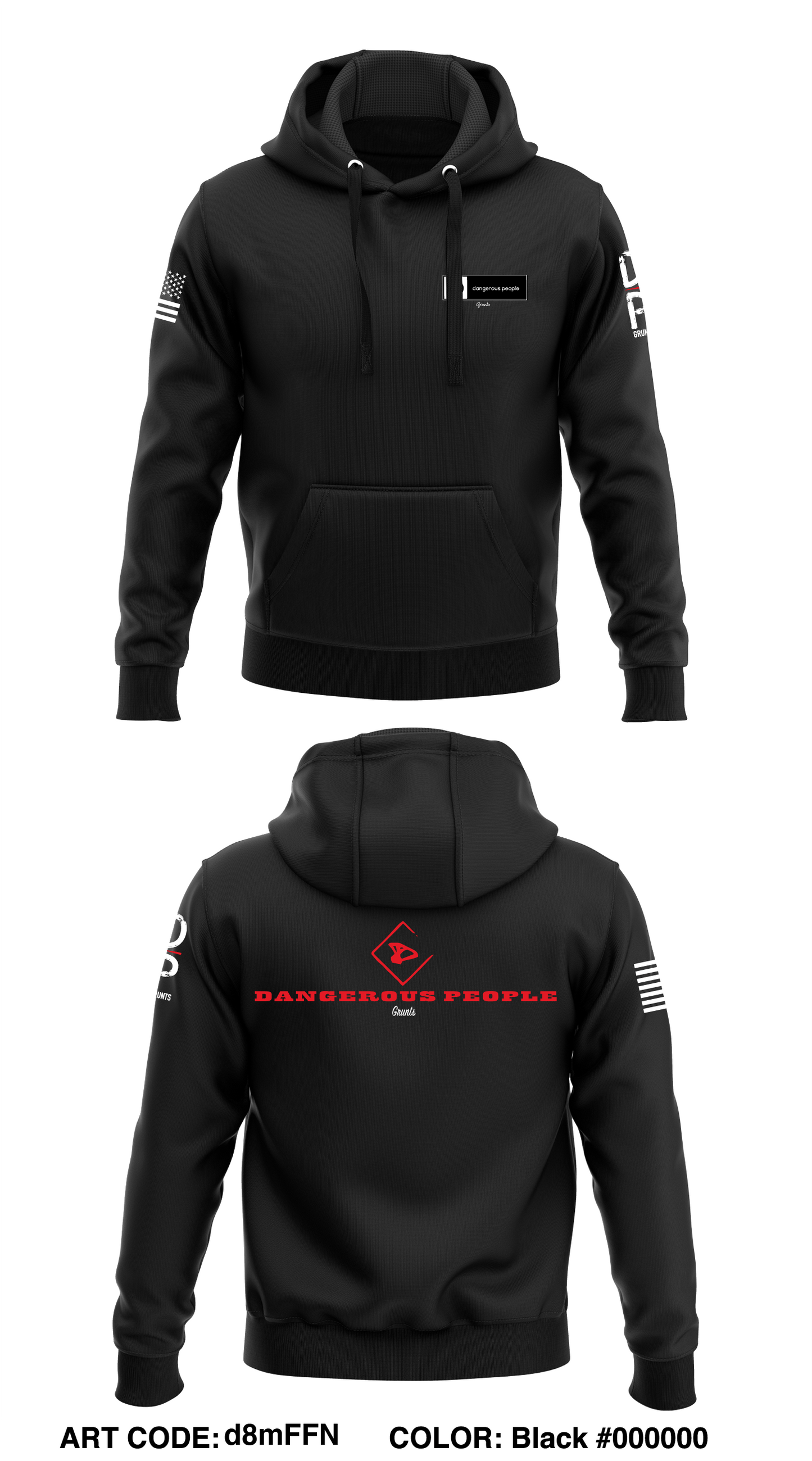 Dangerous People Store 1 Core Men's Hooded Performance Sweatshirt - d8mFFN