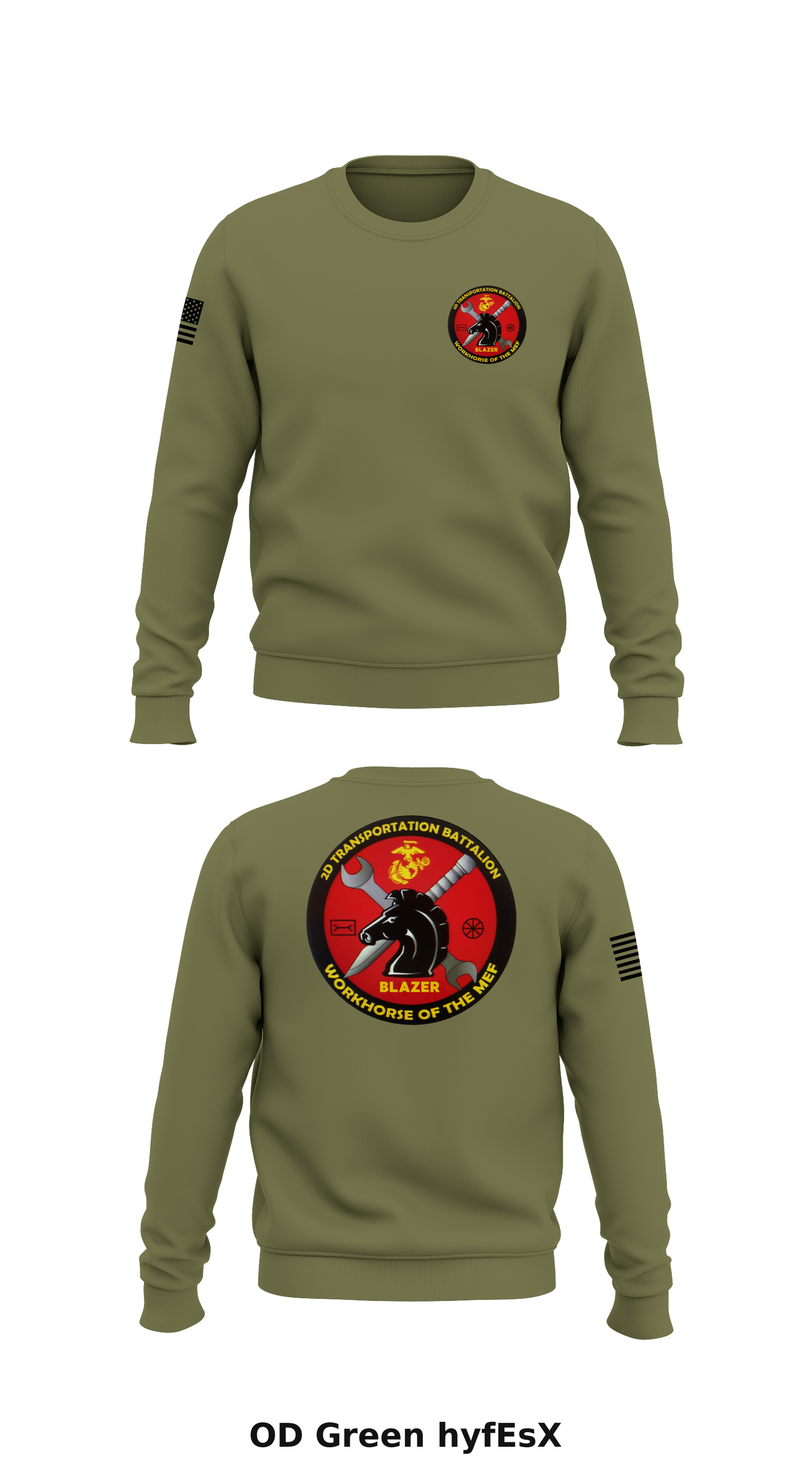 2nd Transportation Battalion Bravo Co 1st Plt Store 1 Core Men's Crewneck Performance Sweatshirt - hyfEsX