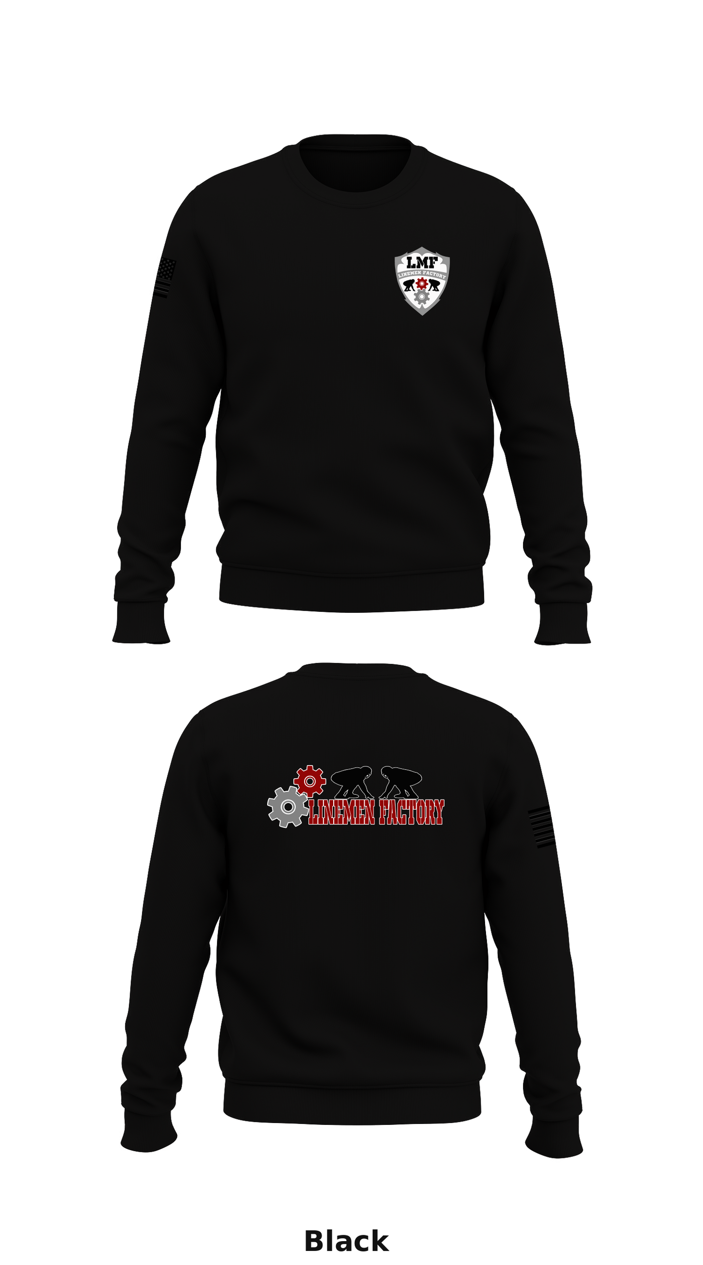 Linemen Factory Store 1 Core Men's Crewneck Performance Sweatshirt - }<~