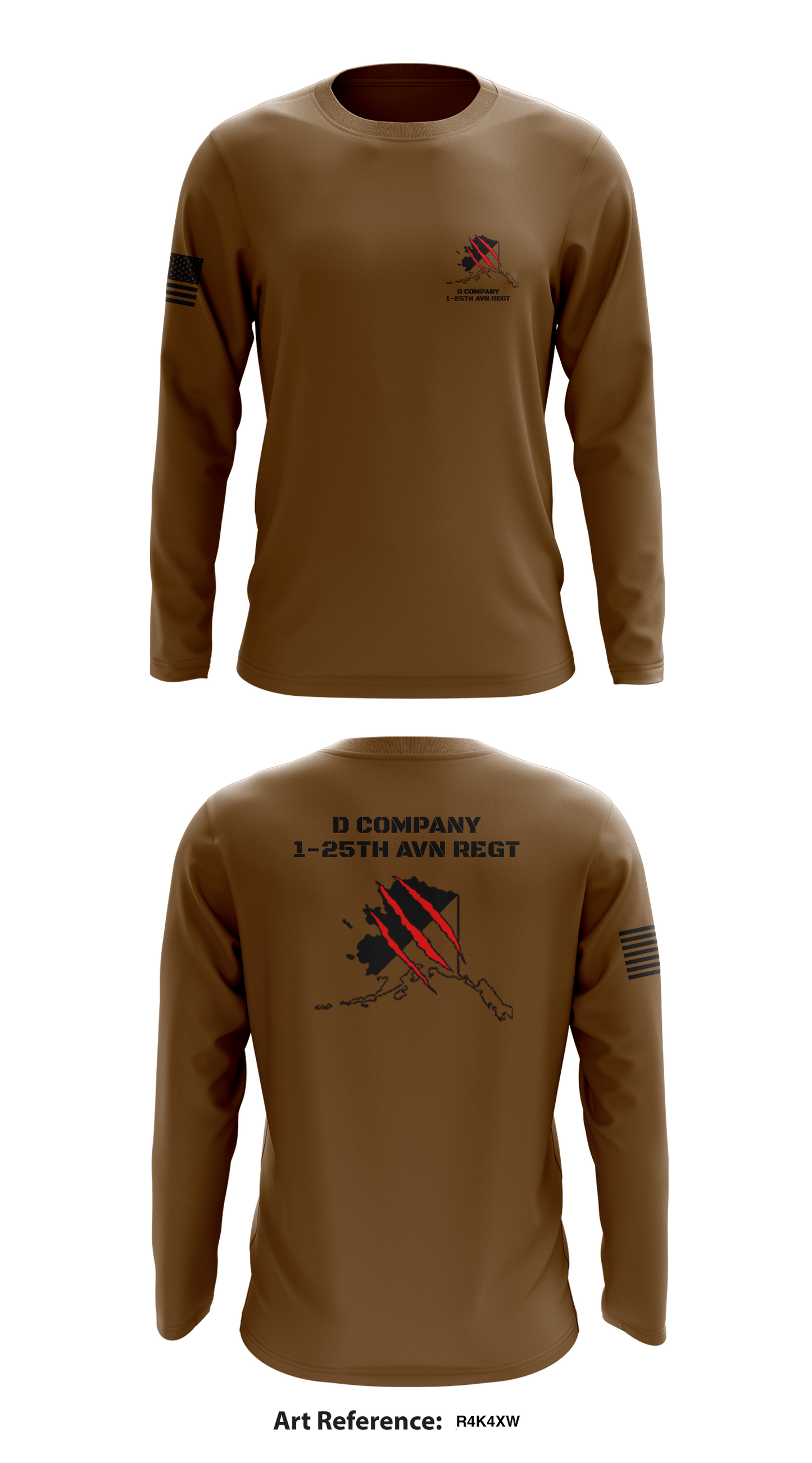 D Company, 1-25th AVN REGT Store 1 Core Men's LS Performance Tee - r4K4XW