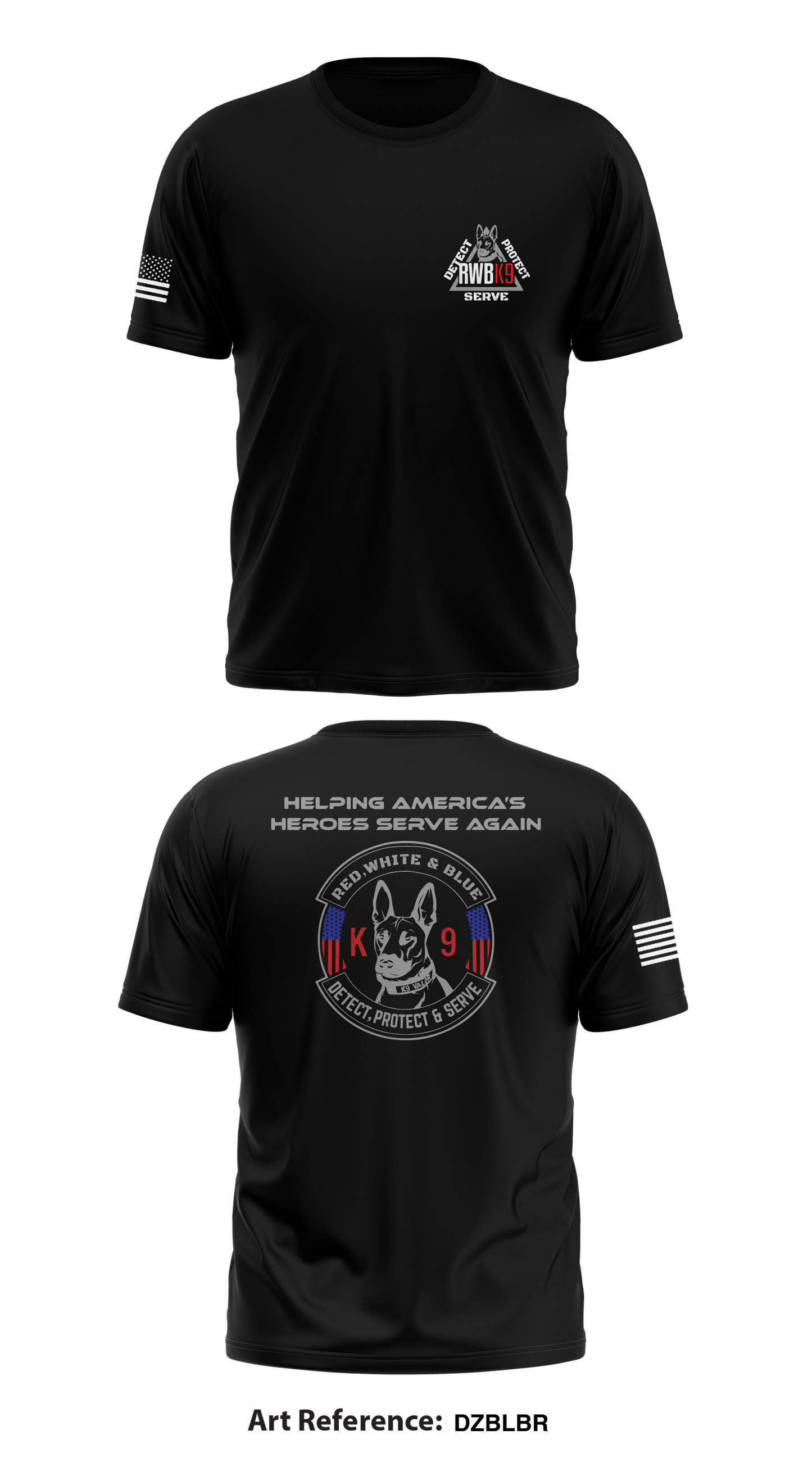 RWBK9 RED, WHITE & BLUE K9 Store 1 Core Men's SS Performance Tee - dZBLBR
