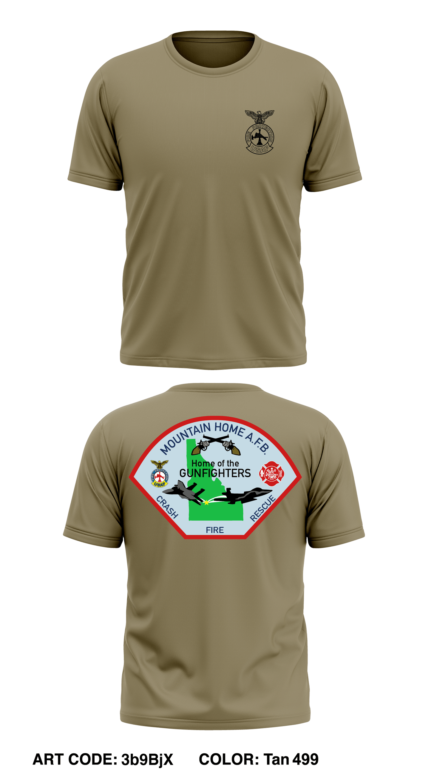 Mountain Home AFB Fire Department Store 1 Core Men's SS Performance Tee - 3b9BjX
