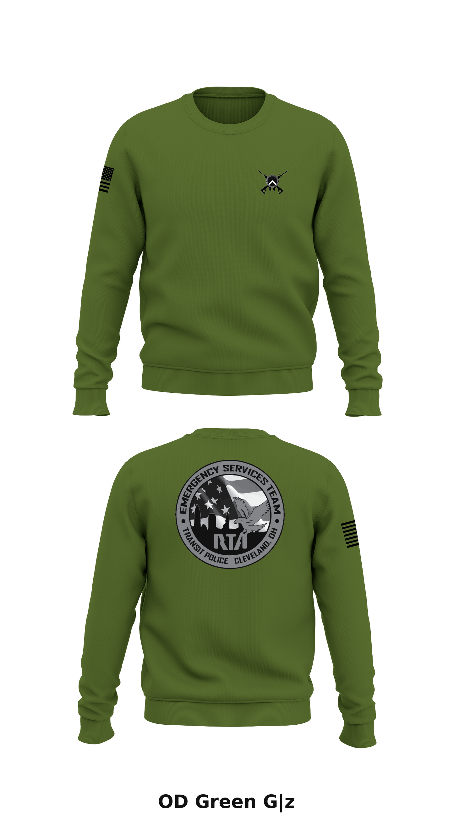 GCRTA Emergency Service Team (EST) Store 1 Core Men's Crewneck Performance Sweatshirt - G|z