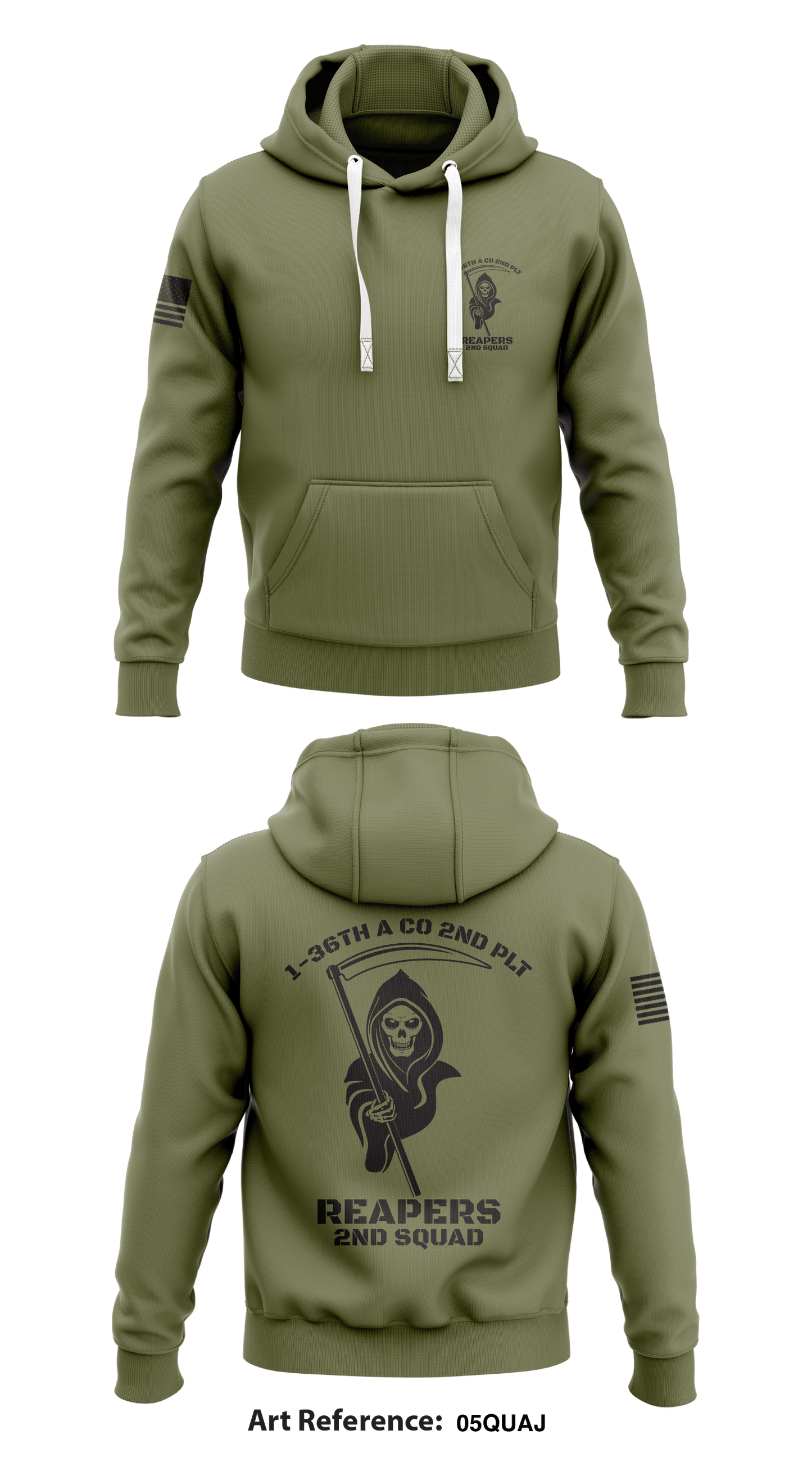1-36th 2nd PLT Reapers Store 1 Core Men's Hooded Performance Sweatshirt - 05quAj (2ND SQUAD)