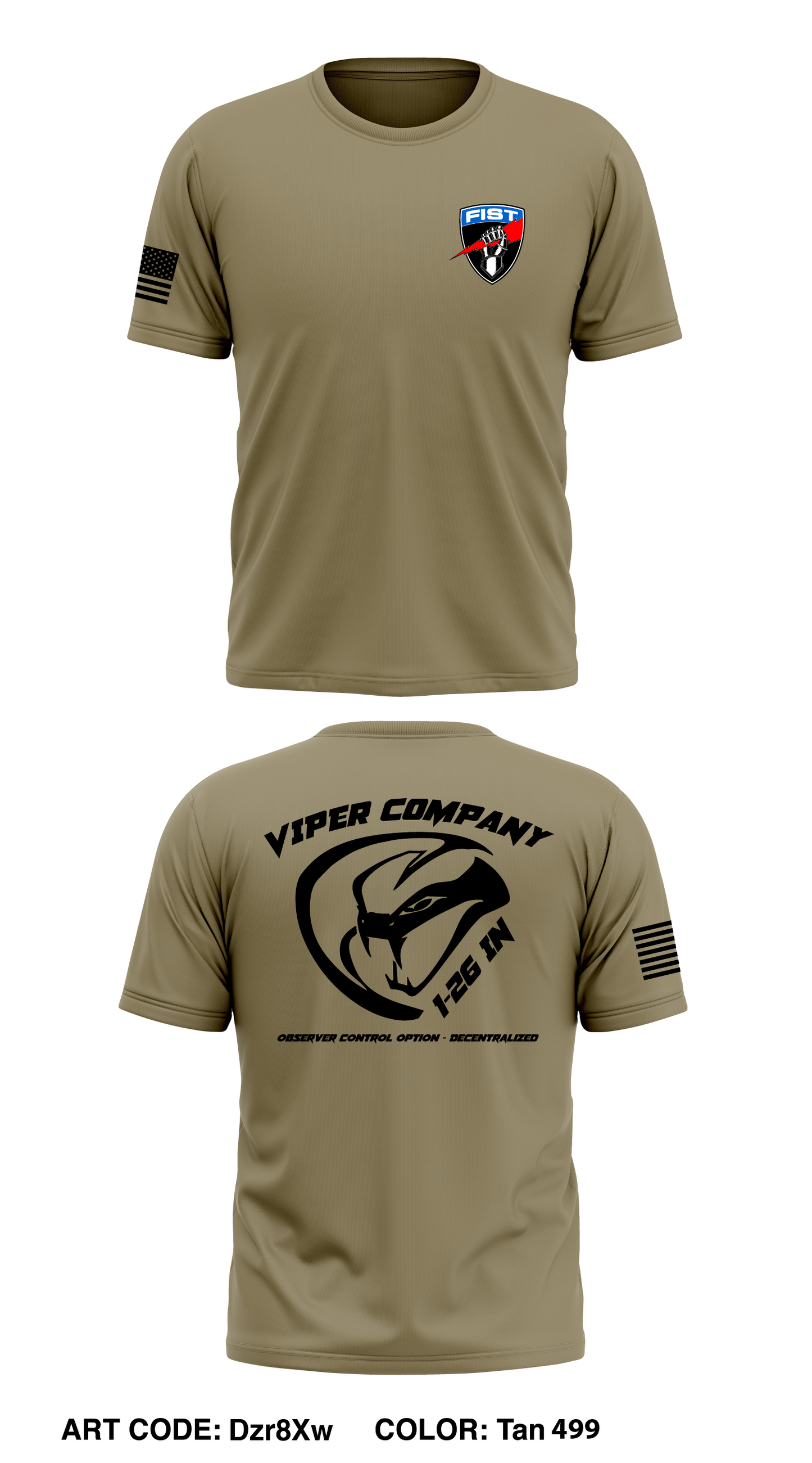 FIST, Viper Company, 1-26 IN Store 1 Core Men's SS Performance Tee - Dzr8Xw
