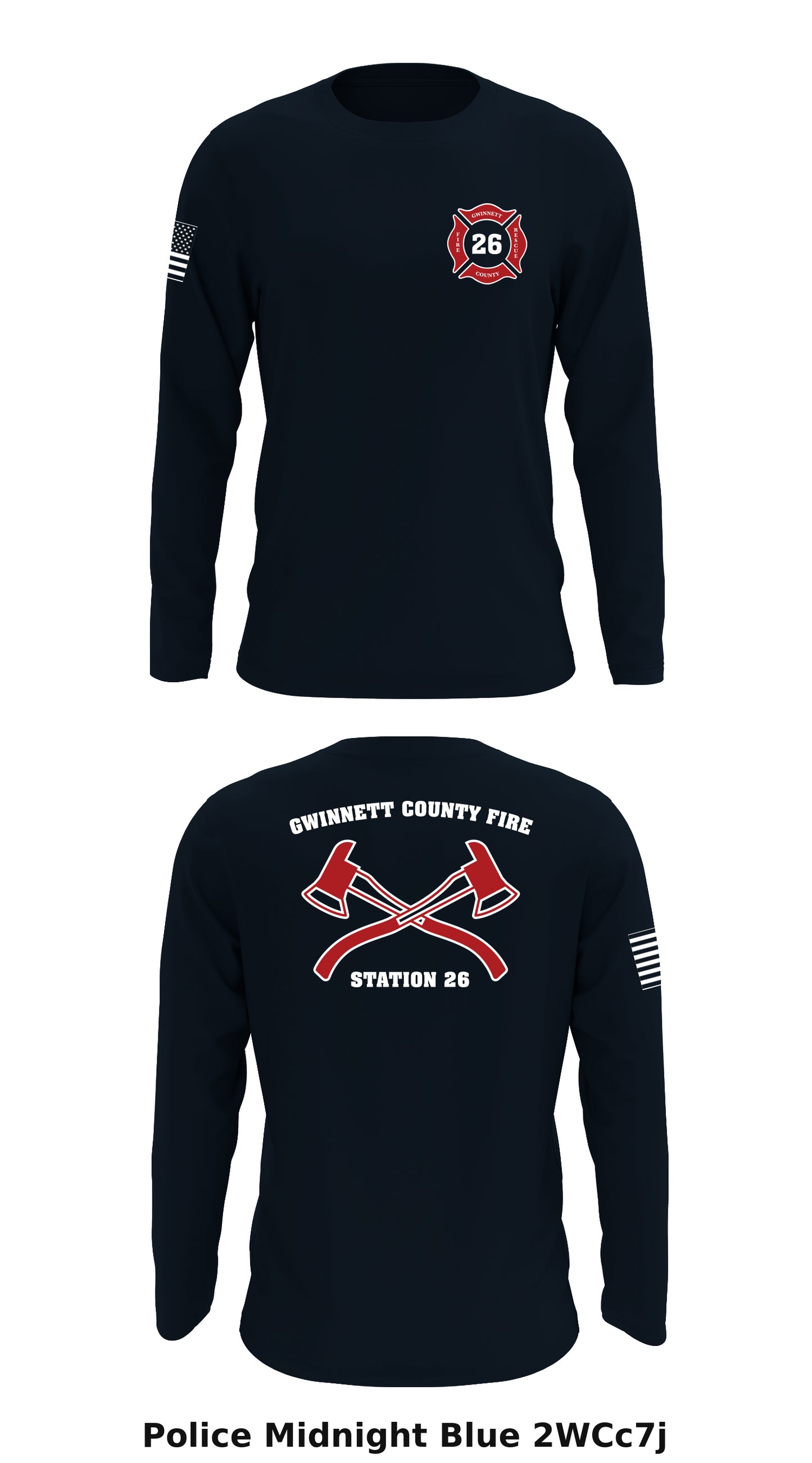Station 26, Gwinnett County Fire Store 1 Core Men's LS Performance Tee - 2WCc7j