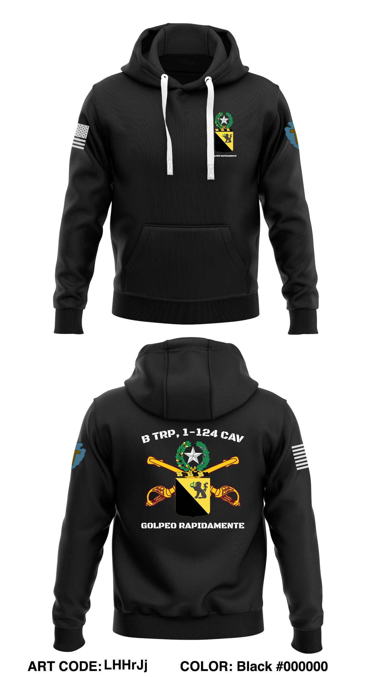 B Trp, 1-124 Cav Store 1 Core Men's Hooded Performance Sweatshirt - LHHrJj