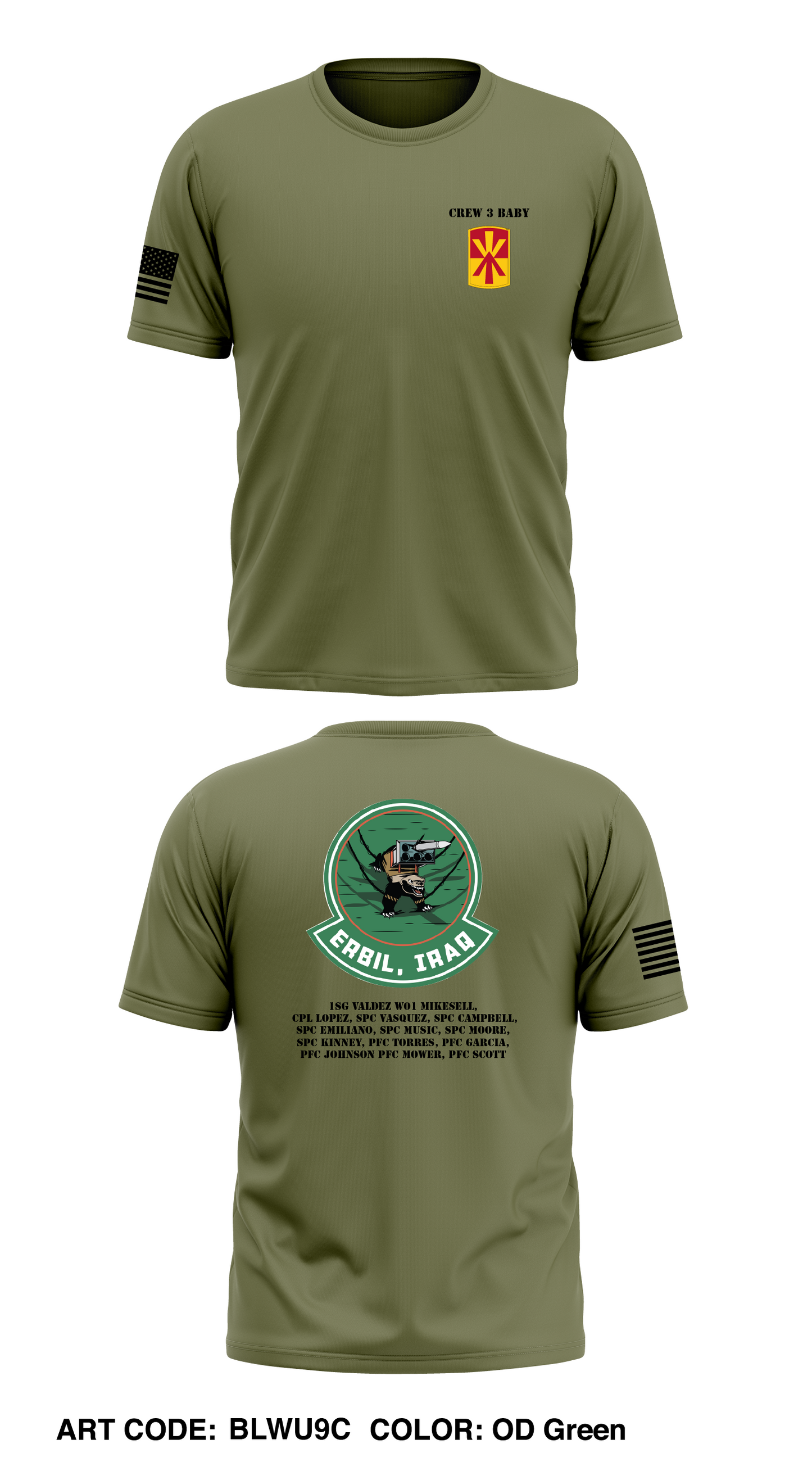 C 1-43, 11TH BN Store 1 Core Men's SS Performance Tee - BLWU9C