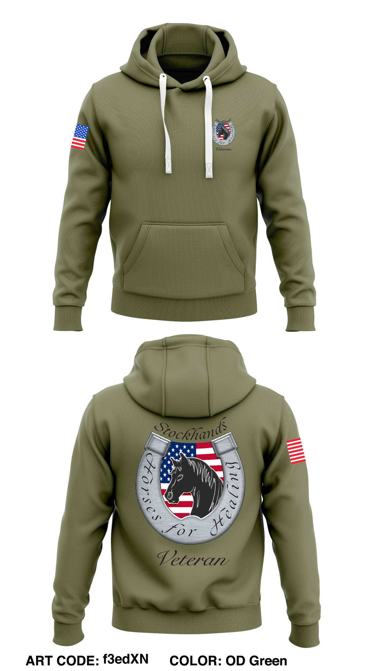 Stockshands Horses For Healing: Veteran Store 1 Core Men's Hooded Performance Sweatshirt - f3edXN