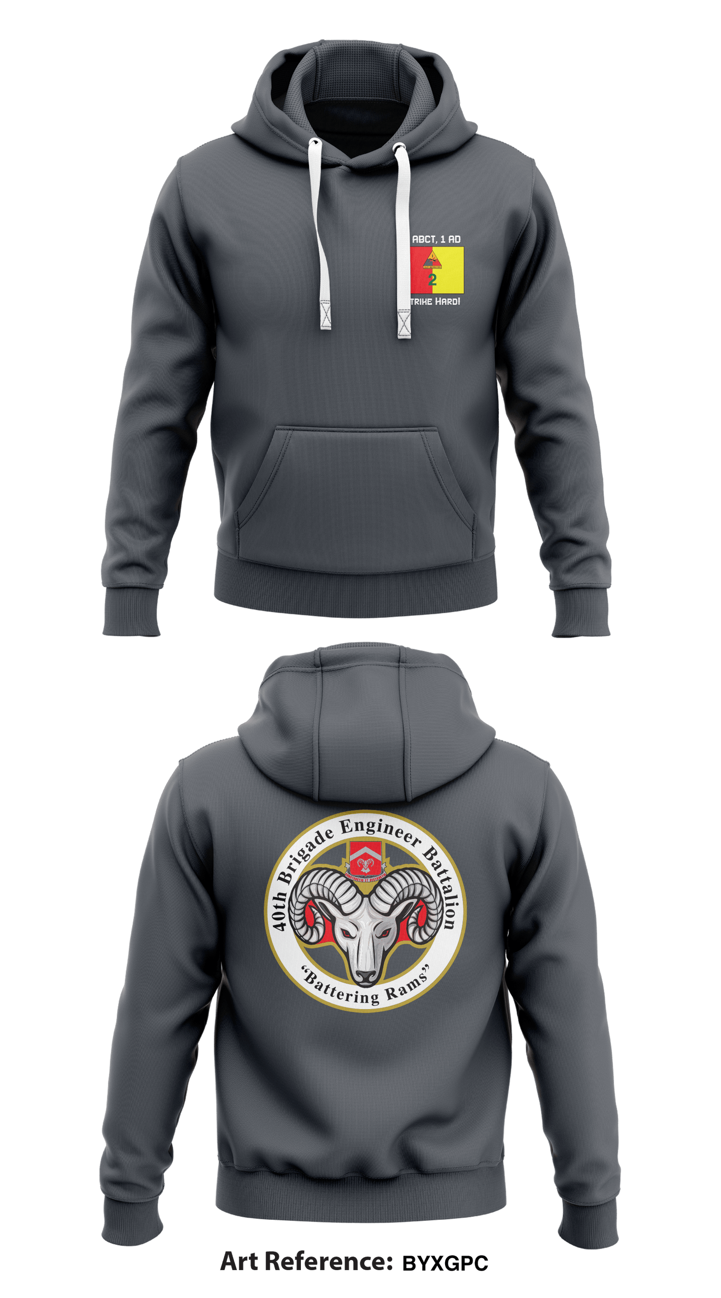 2/1 ABCT, 4th BEB (Rams) Store 1 Core Men's Hooded Performance Sweatshirt - byxgpc