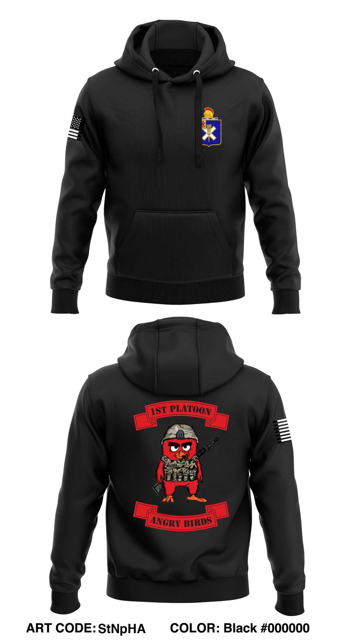 1st PLT, D Co, 1-32 IN, 1st BCT, 1th MTN DIV Store 1 Core Men's Hooded Performance Sweatshirt - StNpHA