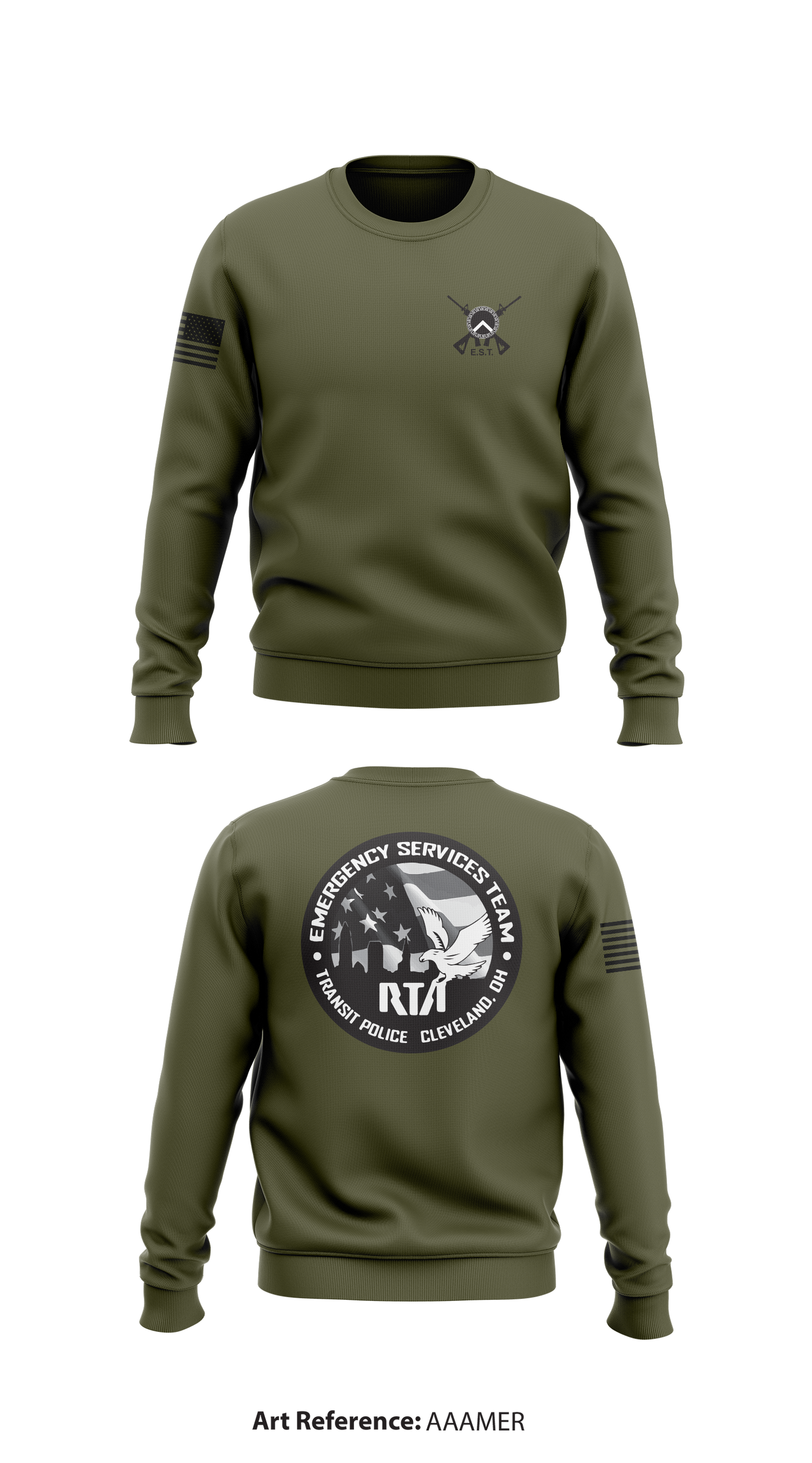 GCRTA Emergency Service Team (EST) Store 1 Core Men's Crewneck Performance Sweatshirt - aAAMEr