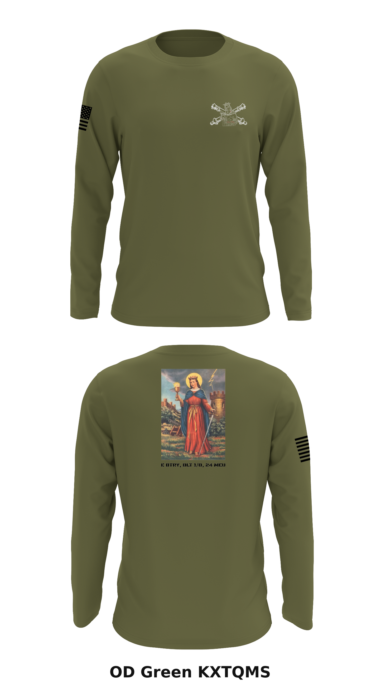 E Btry, BLT 1/8, 24 MEU Store 1 Core Men's LS Performance Tee - KXTQMS