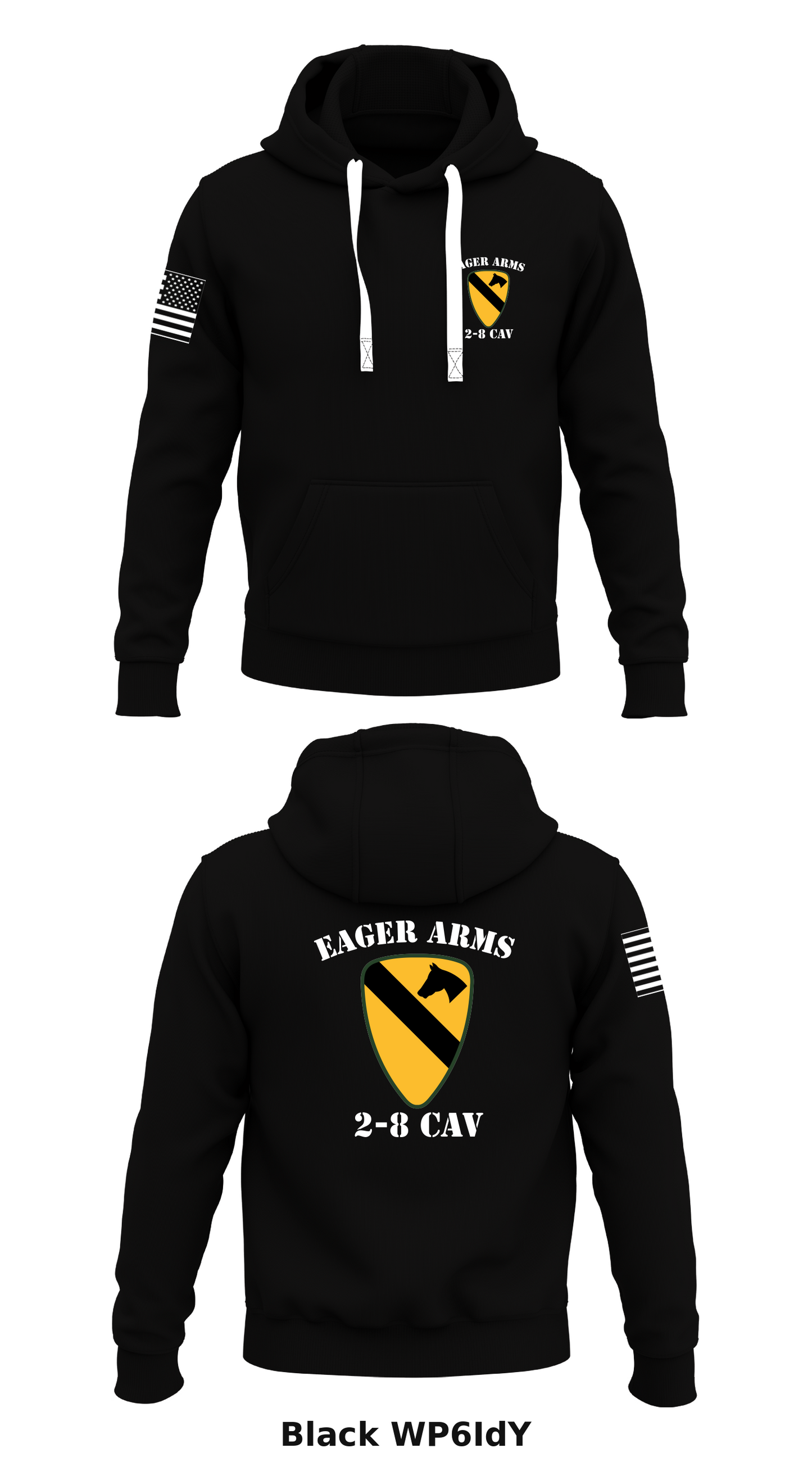 Eager Arms, 2-8 Cav Store 1 Core Men's Hooded Performance Sweatshirt - WP6IdY