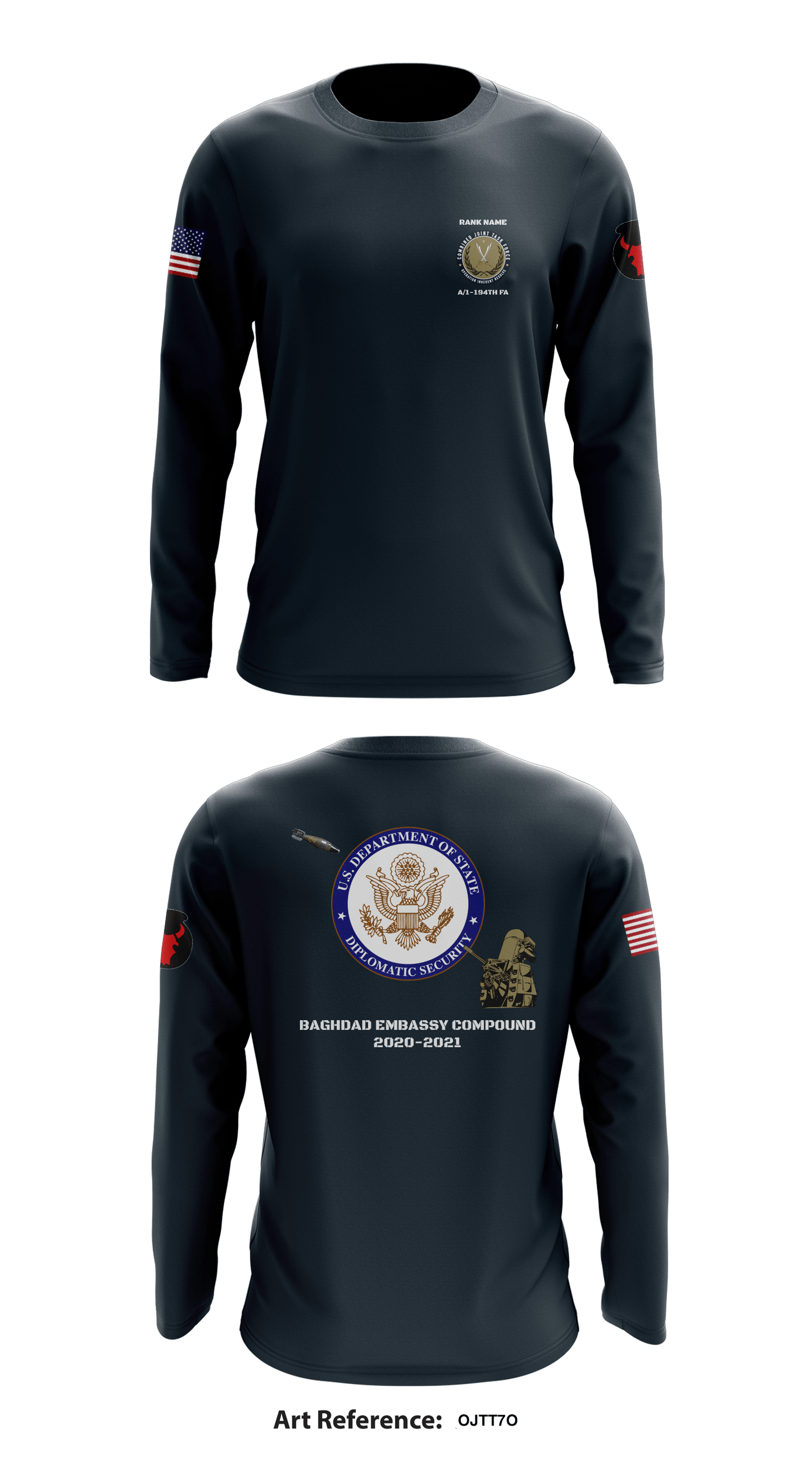 CUSTOM Alpha Battery 1-194th FA Store 1 Core Men's LS Performance Tee - oJTt7O