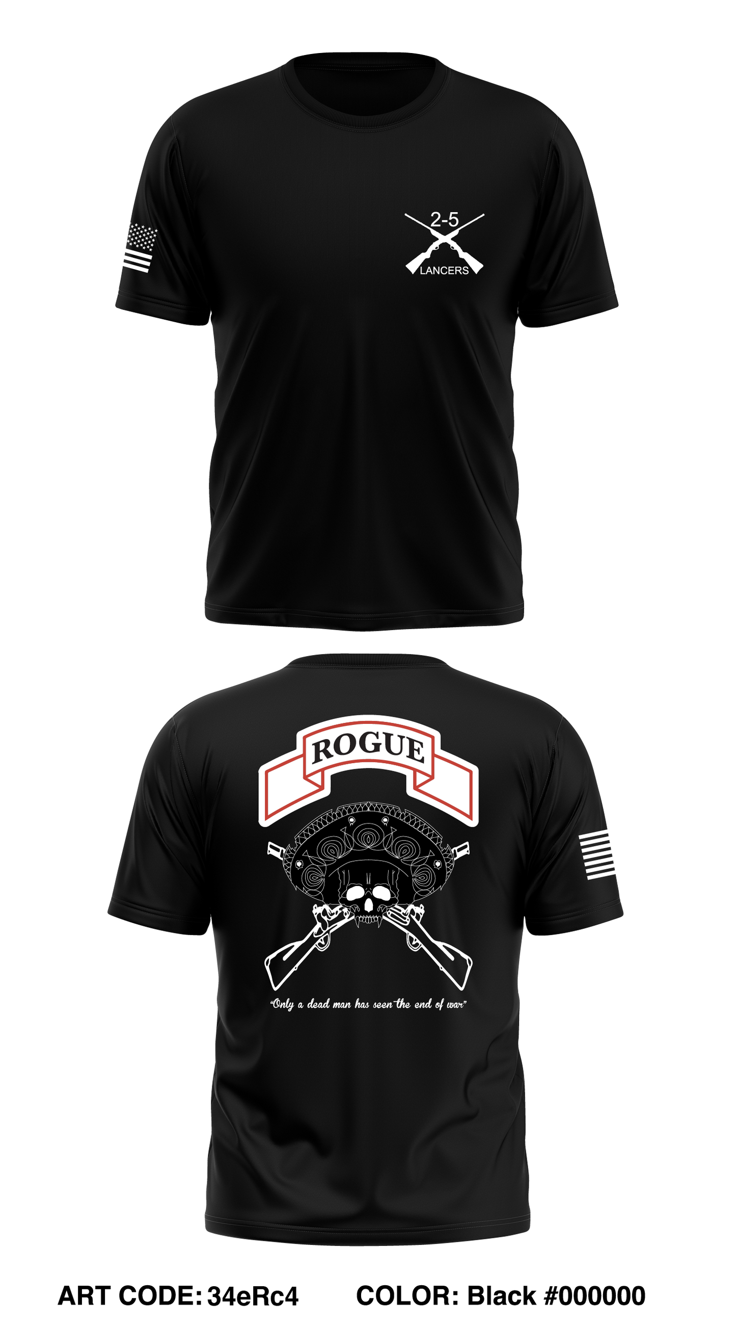 B Co 2-5 CAV Lancers Store 1 Core Men's SS Performance Tee - 34eRc4