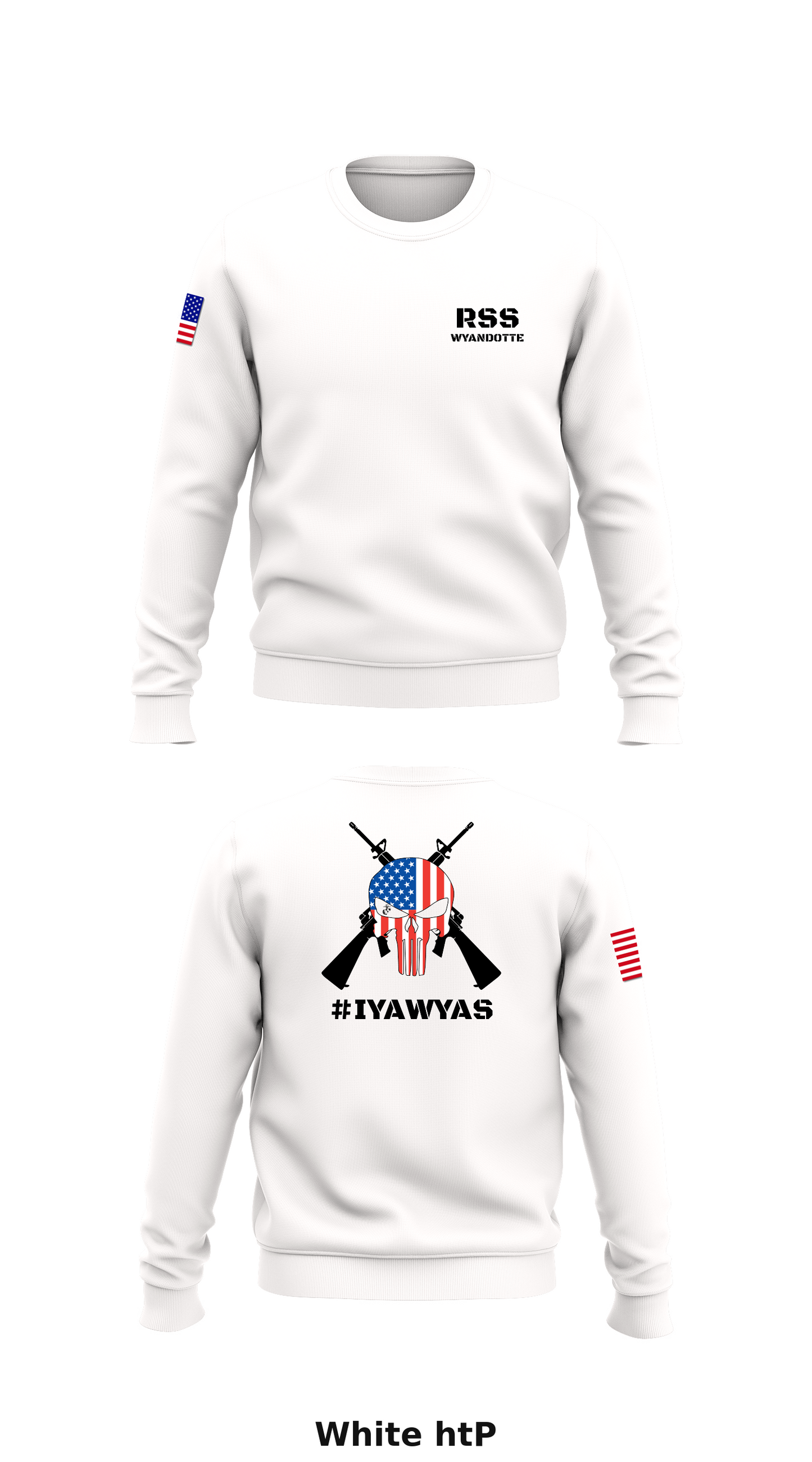 Wyandotte Marines Store 1 Core Men's Crewneck Performance Sweatshirt - htP