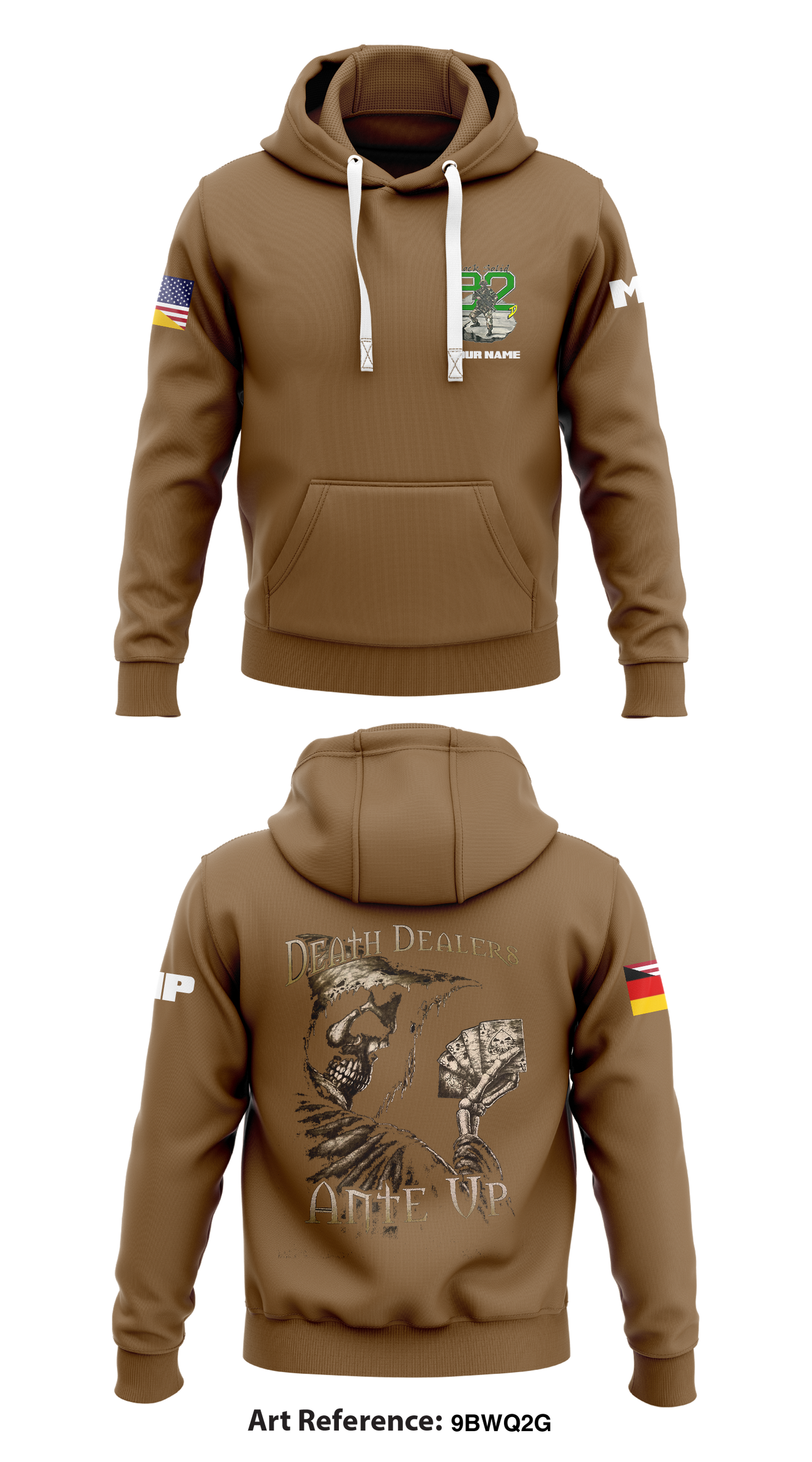 92nd MP Co -Rock Solid- Store 1 Core Men's Hooded Performance Sweatshirt - 9BWQ2G