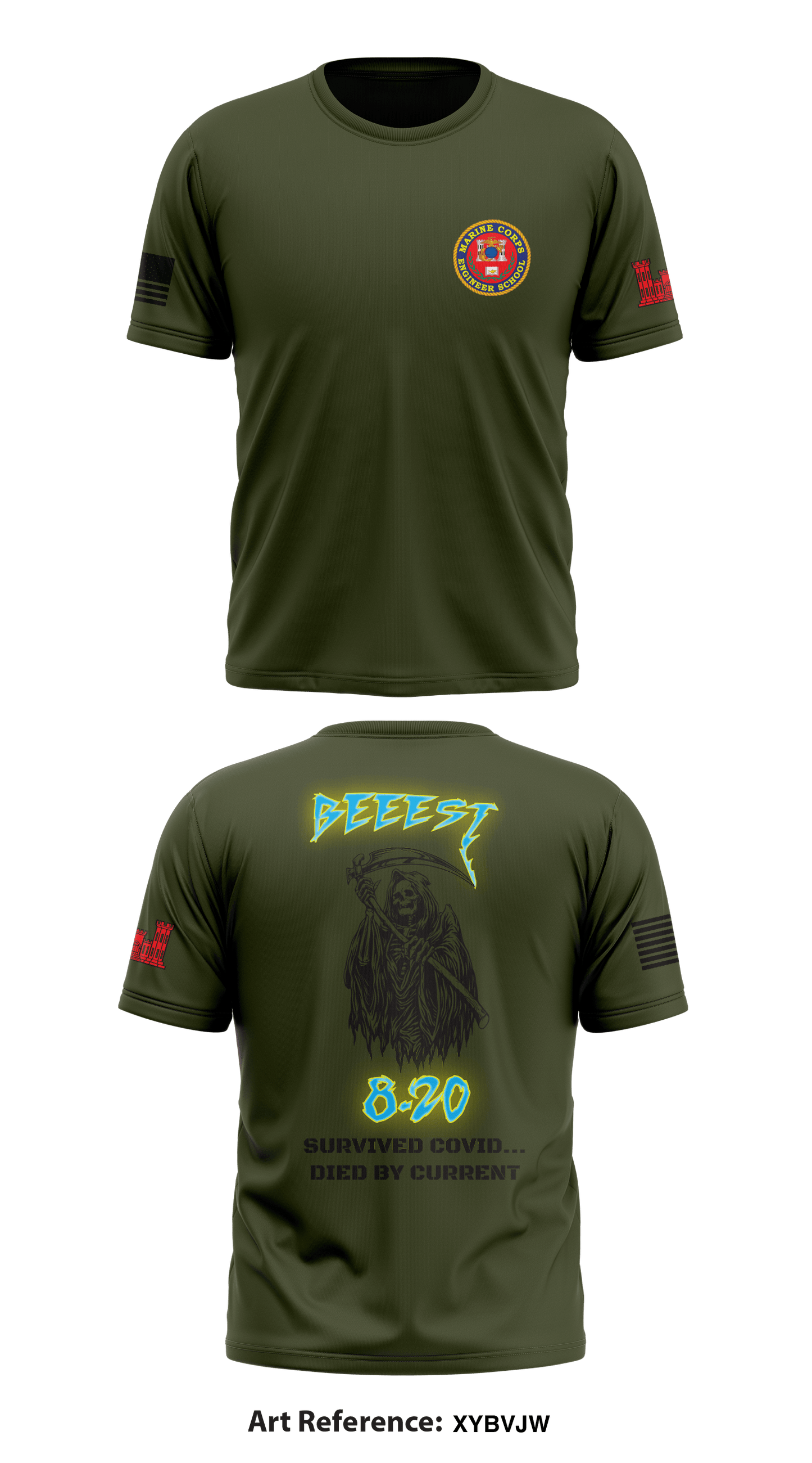 Marine Corps Engineer School Store 1 Core Men's SS Performance Tee - XyBVJw