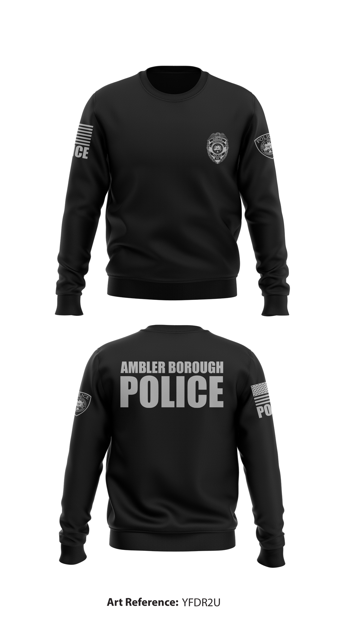 Ambler Borough Police Store 1 Core Men's Crewneck Performance Sweatshirt - YFdR2U