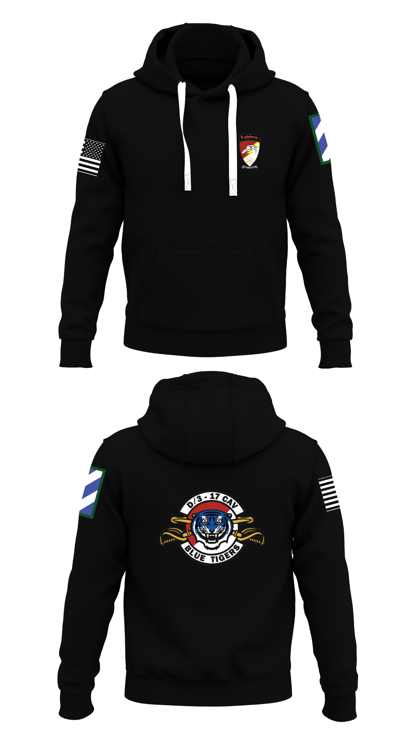 D Troop 3-17 CAV Store 1 Core Men's Hooded Performance Sweatshirt - 32836152999