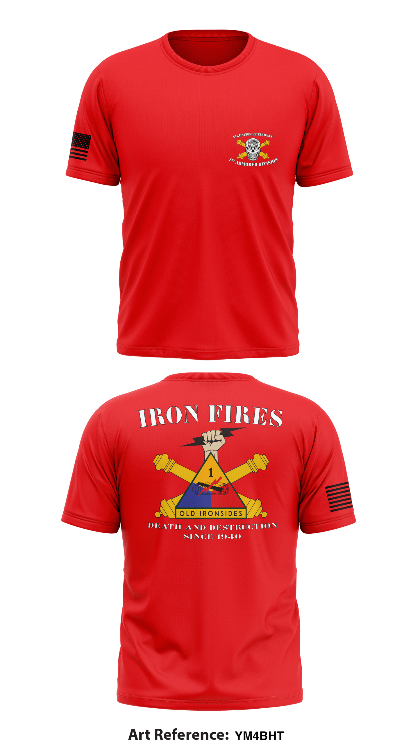 1st Armored Division Fire Support Element Store 1 Core Men's SS Performance Tee - YM4BHT
