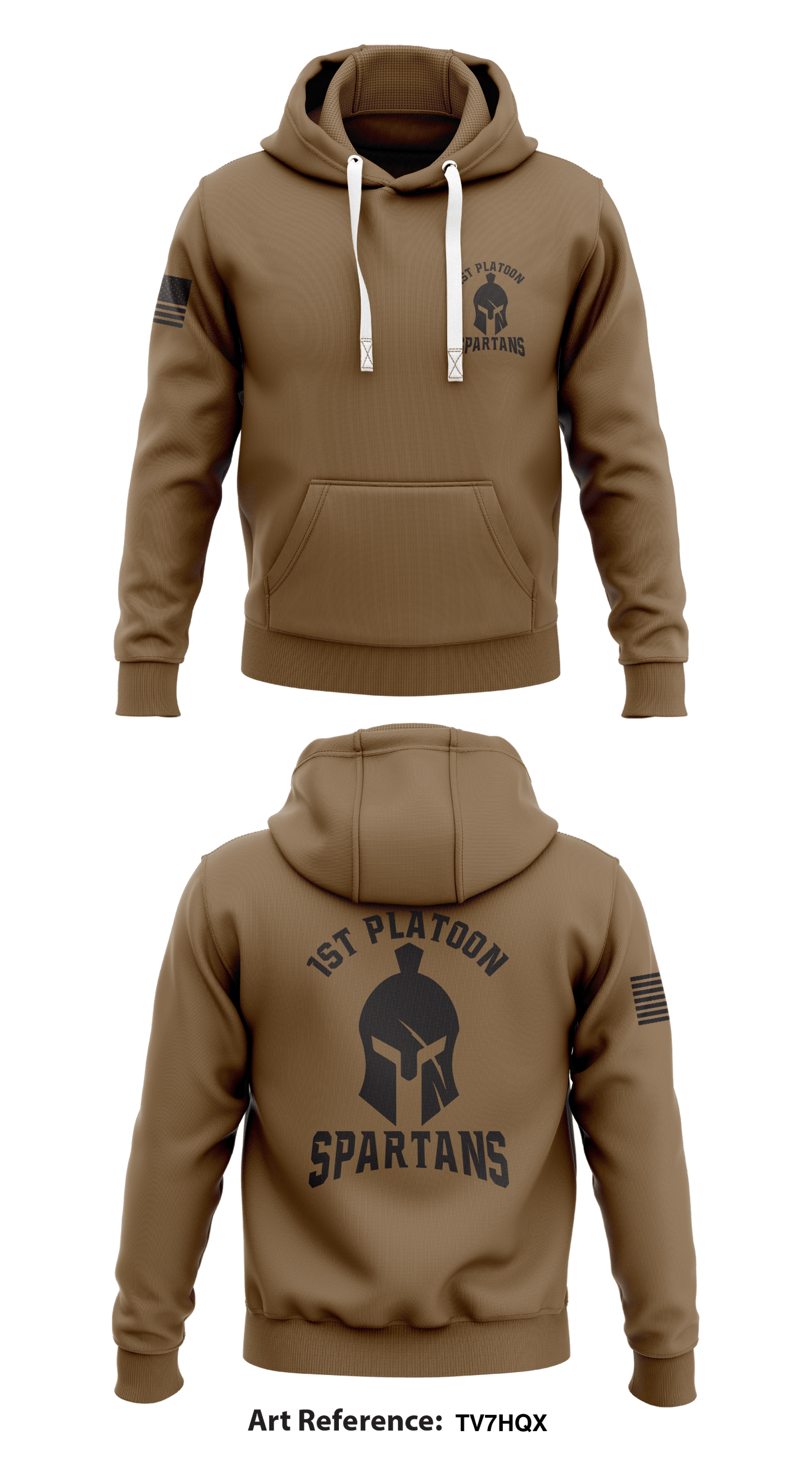 1st Platoon Spartans Store 1 Core Men's Hooded Performance Sweatshirt - tV7hQX