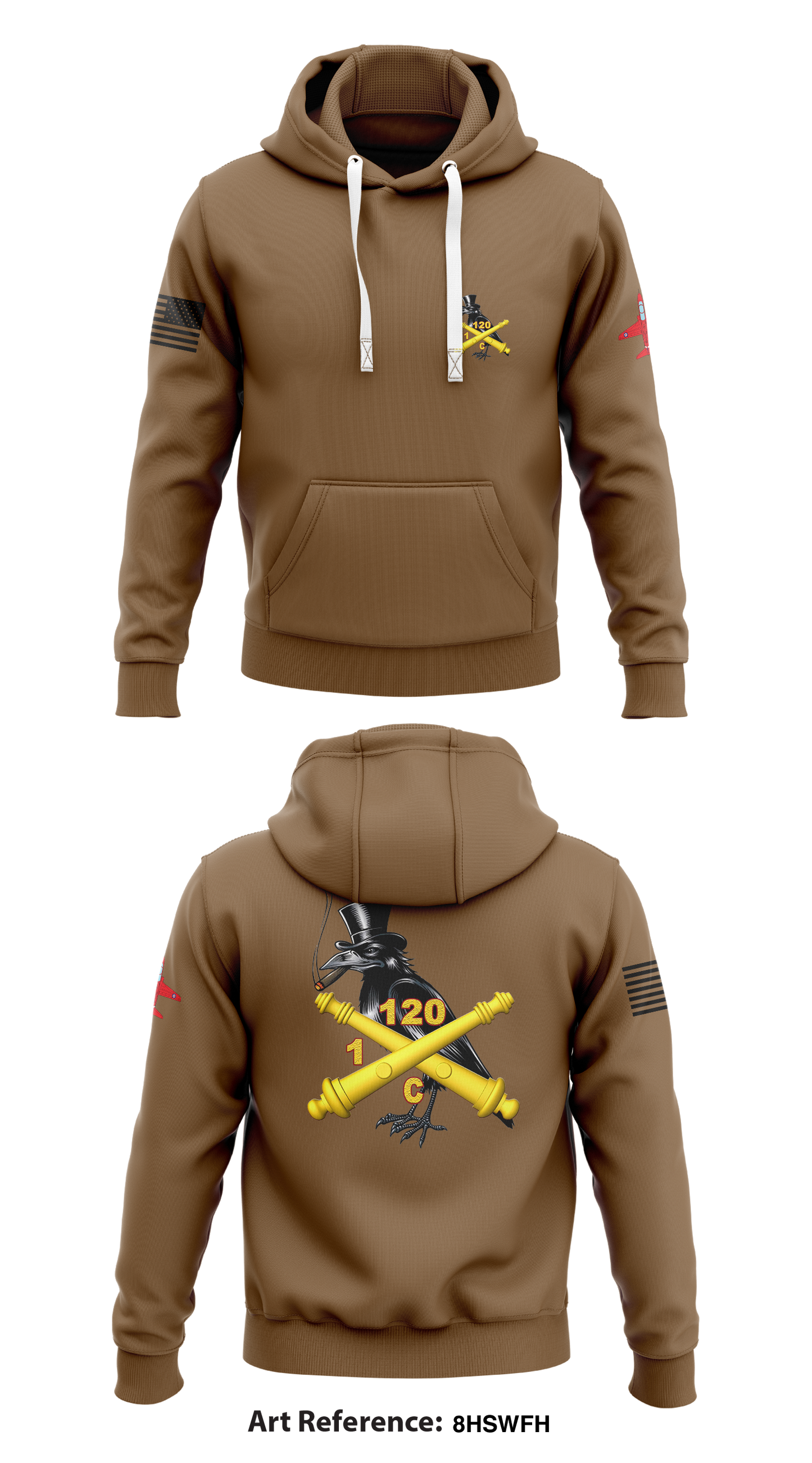 C BTRY 1-12th FA Store 1 Core Men's Hooded Performance Sweatshirt - 8HsWFH