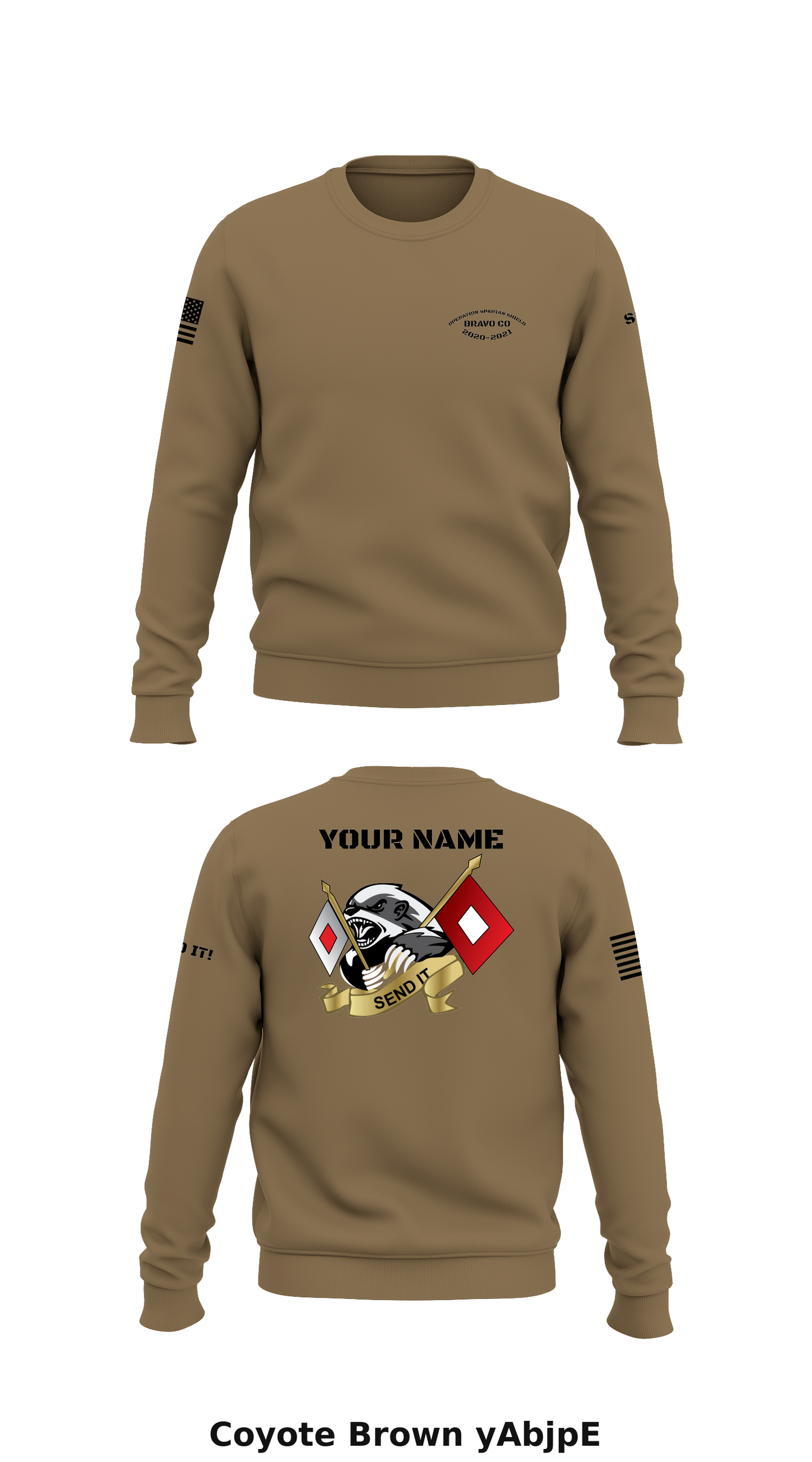 B Co 146 ESB Store 1 Core Men's Crewneck Performance Sweatshirt - yAbjpE