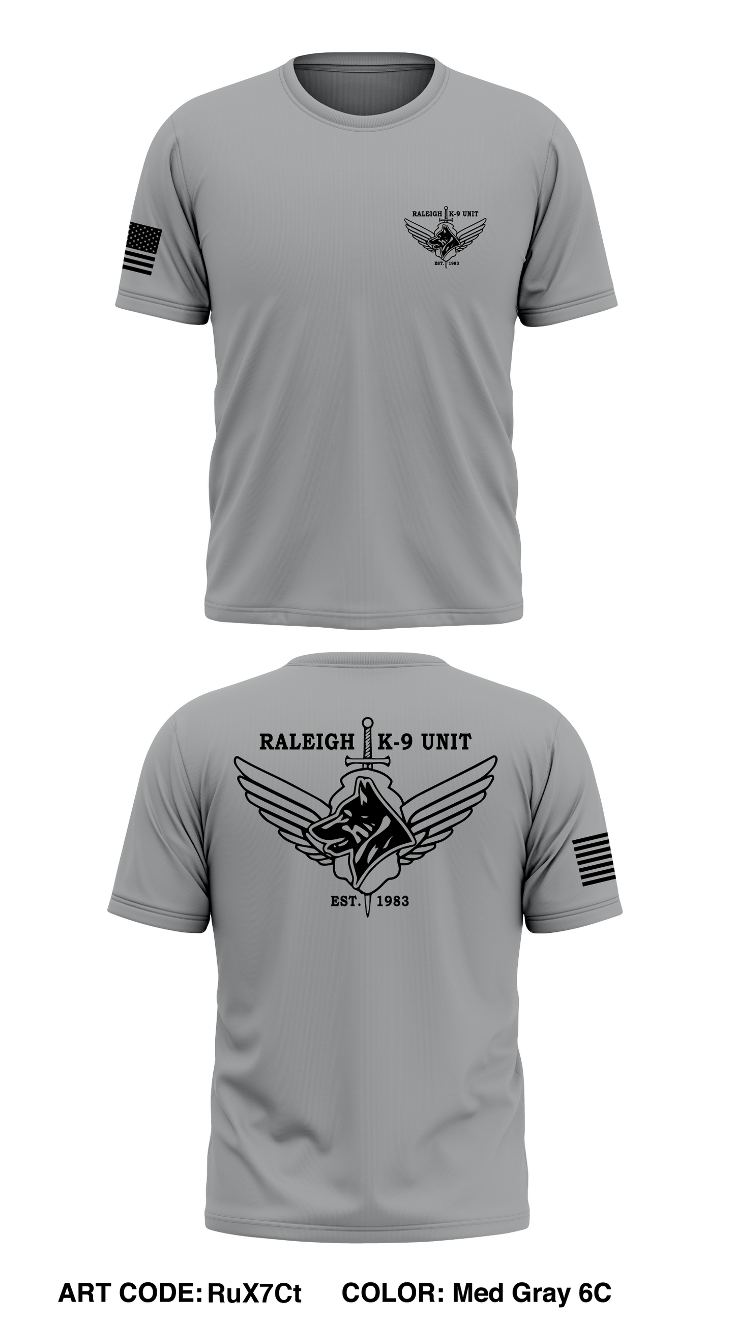 Raleigh K-9 Unit Store 1 Core Men's SS Performance Tee - RuX7Ct